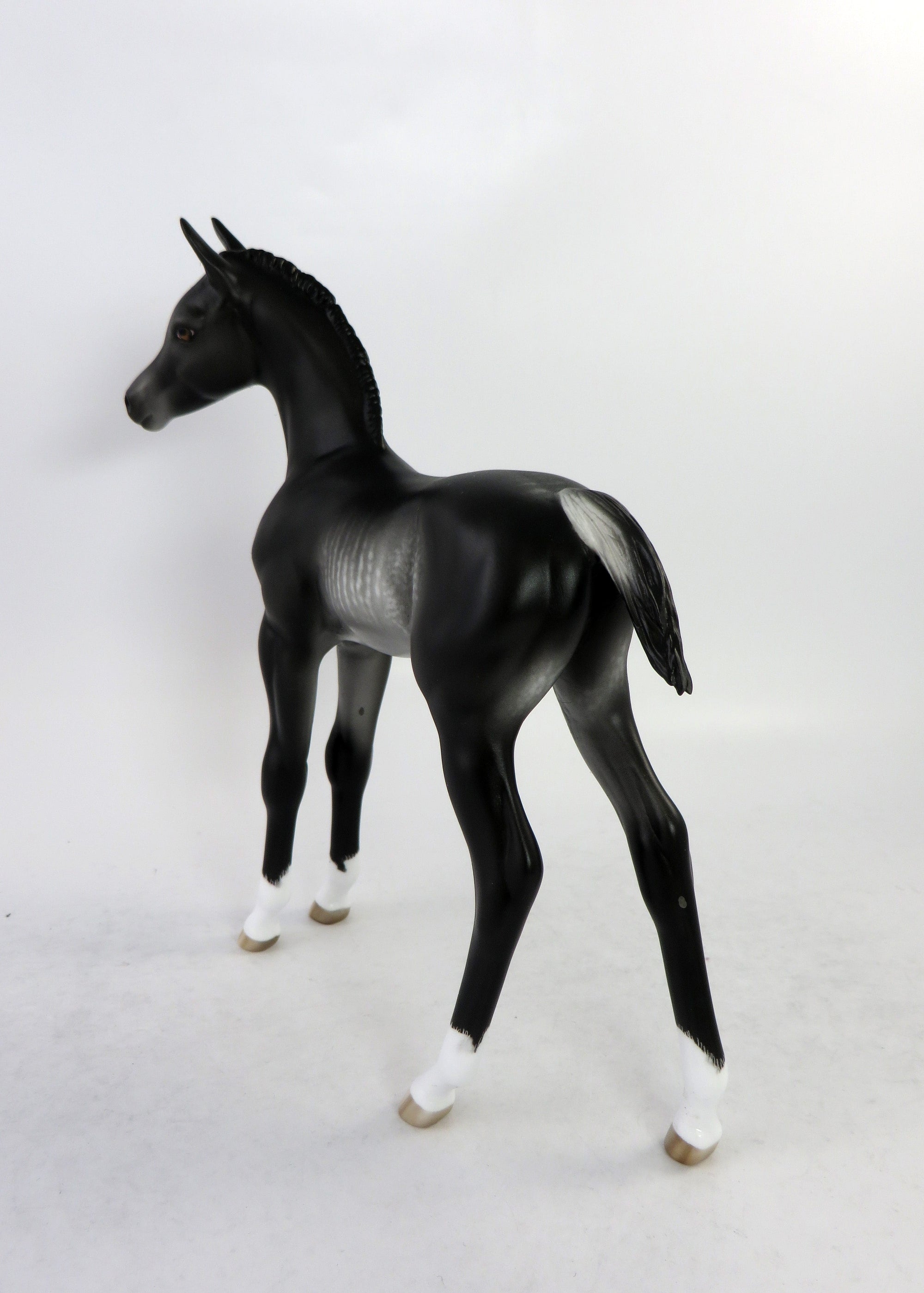 LIVONIA-OOAK RABICANO FOAL MODEL HORSE BY SHERYL LEISURE EQ 2018
