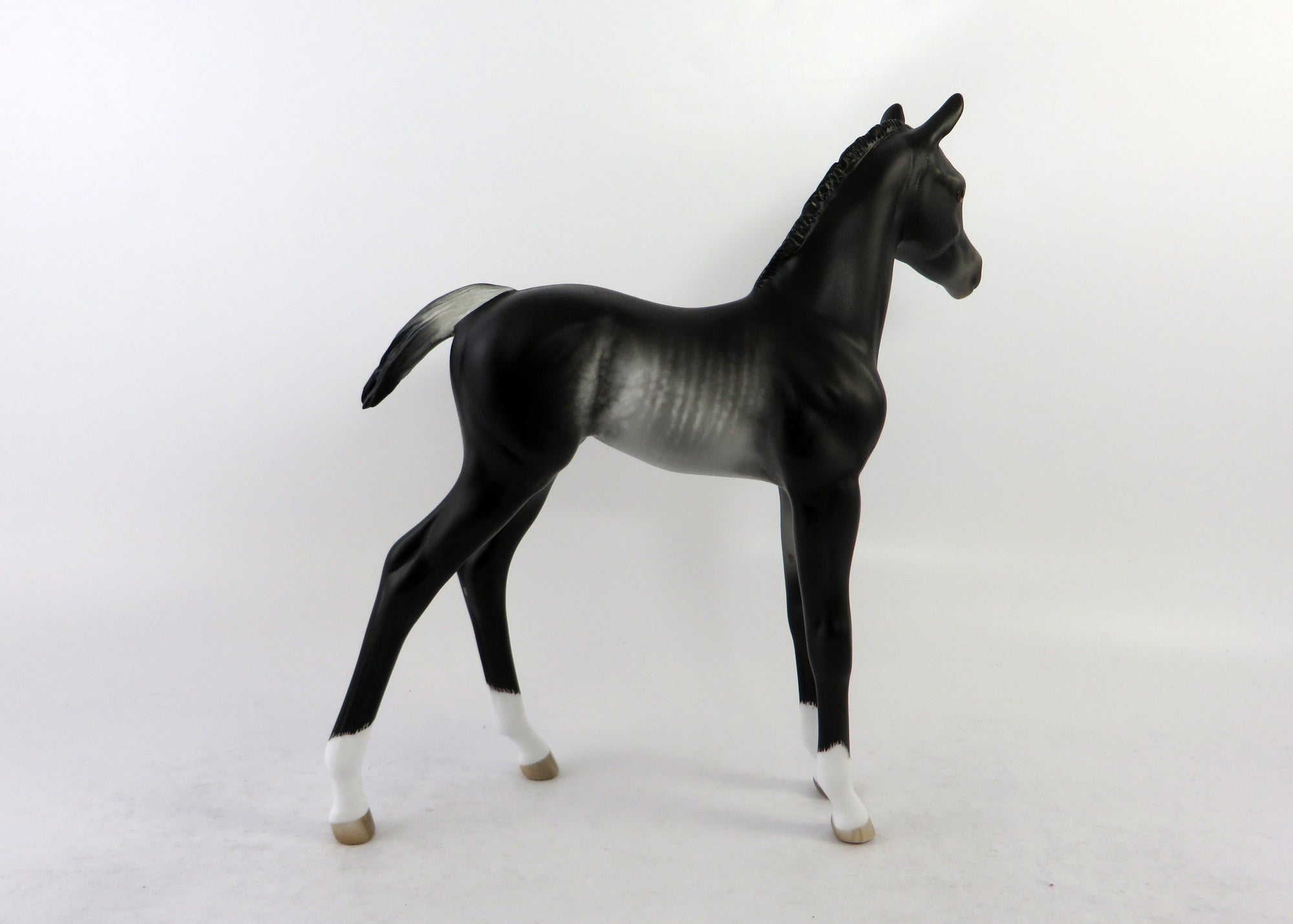 LIVONIA-OOAK RABICANO FOAL MODEL HORSE BY SHERYL LEISURE EQ 2018