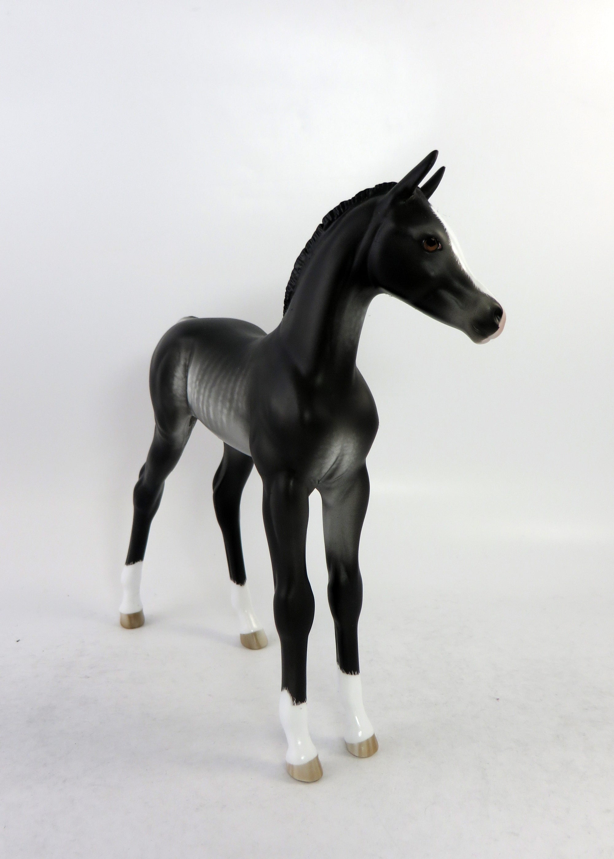 LIVONIA-OOAK RABICANO FOAL MODEL HORSE BY SHERYL LEISURE EQ 2018