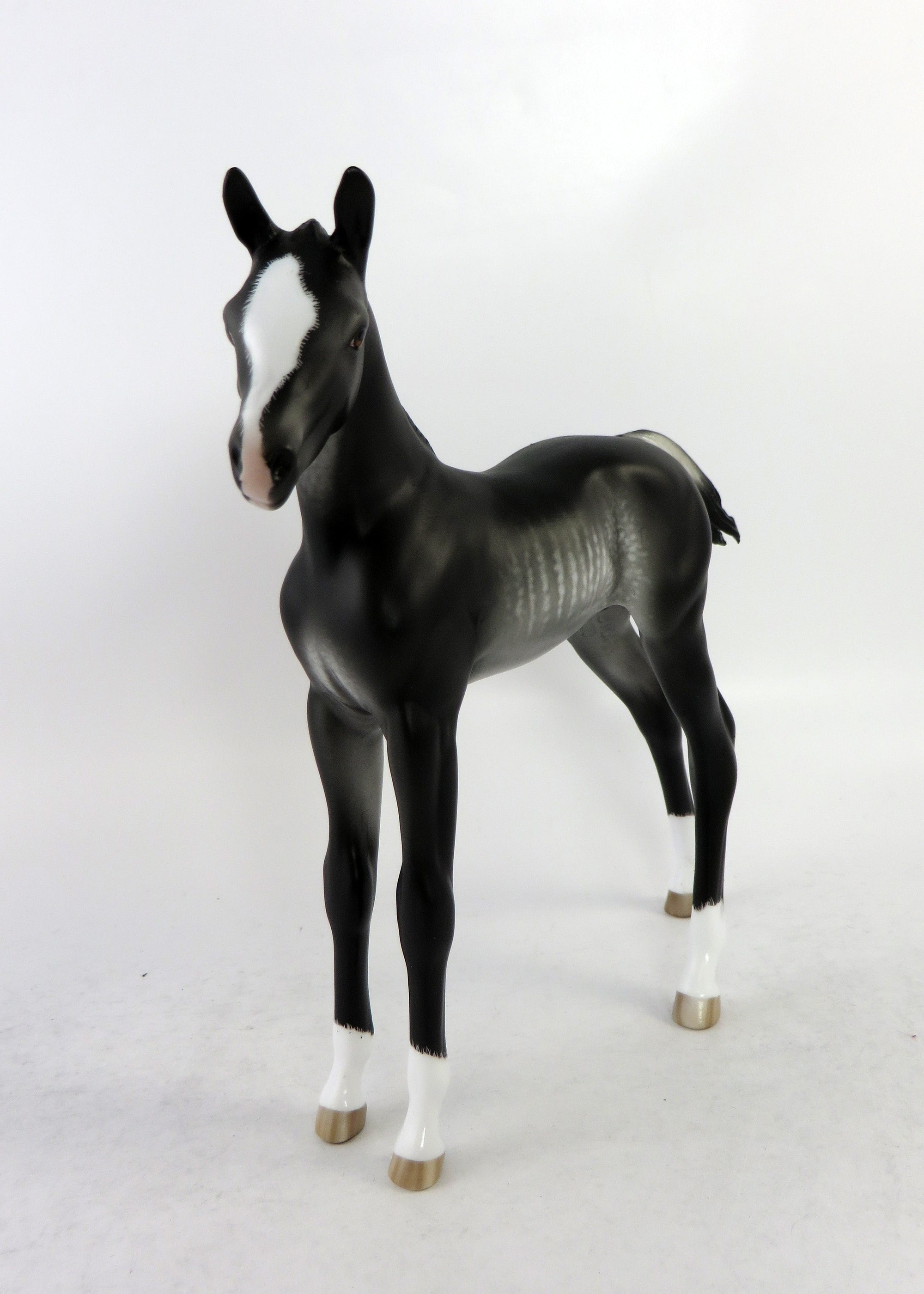 LIVONIA-OOAK RABICANO FOAL MODEL HORSE BY SHERYL LEISURE EQ 2018