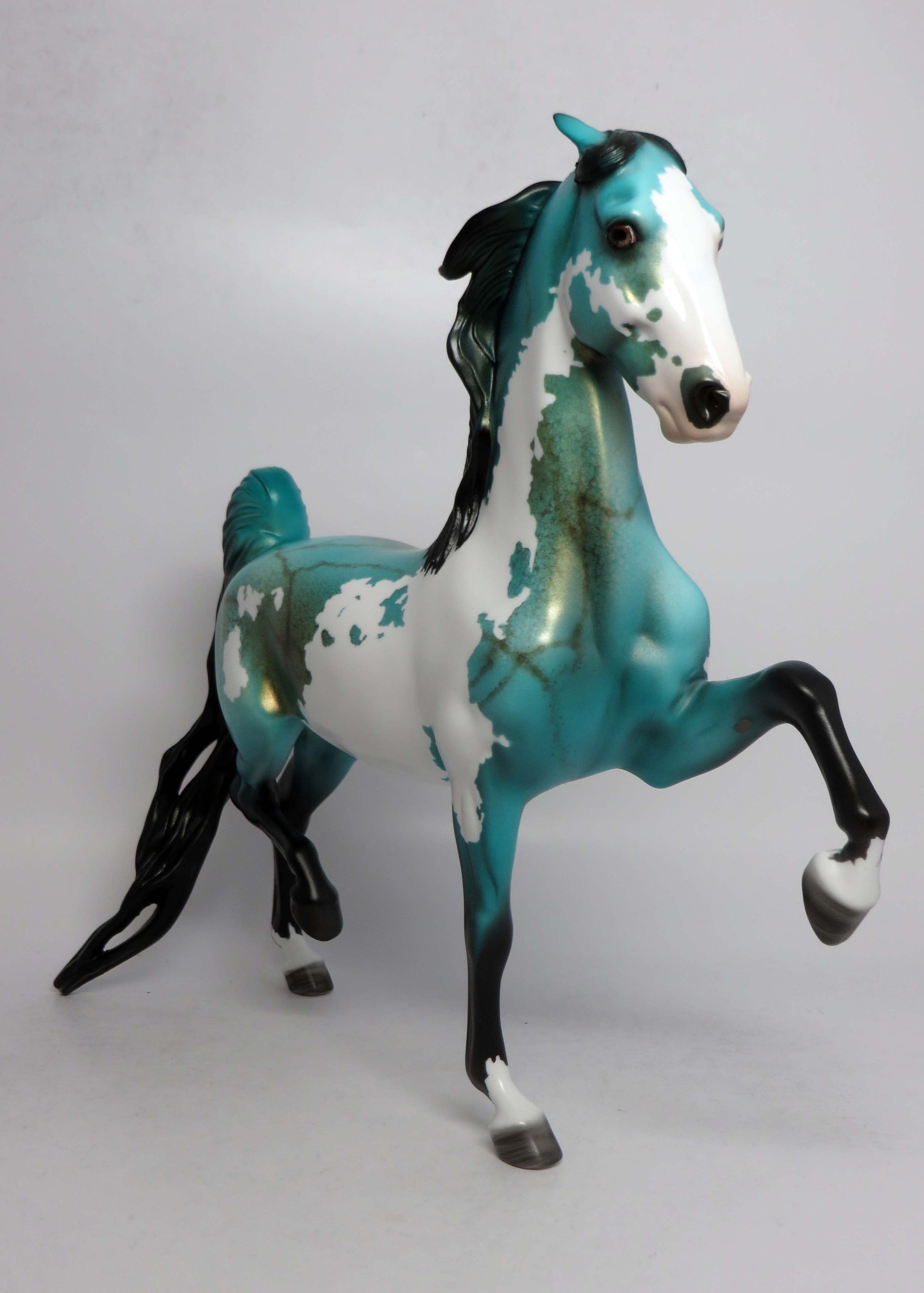 MIMI-OOAK TURQUOISE SADDLEBRED MODEL HORSE BY DAWN QUICK EQ 2018