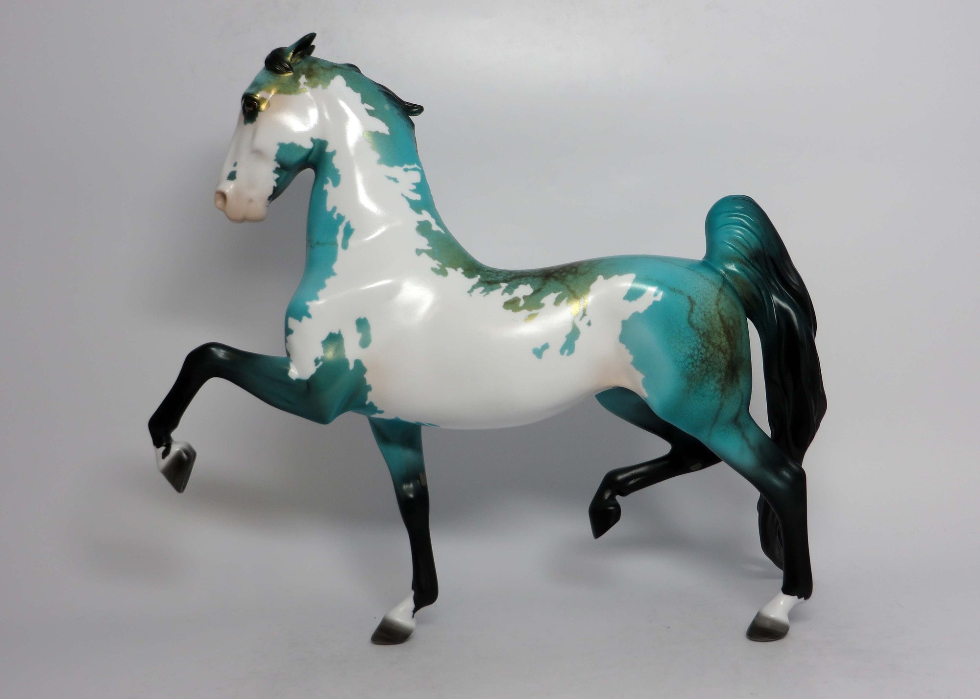 MIMI-OOAK TURQUOISE SADDLEBRED MODEL HORSE BY DAWN QUICK EQ 2018