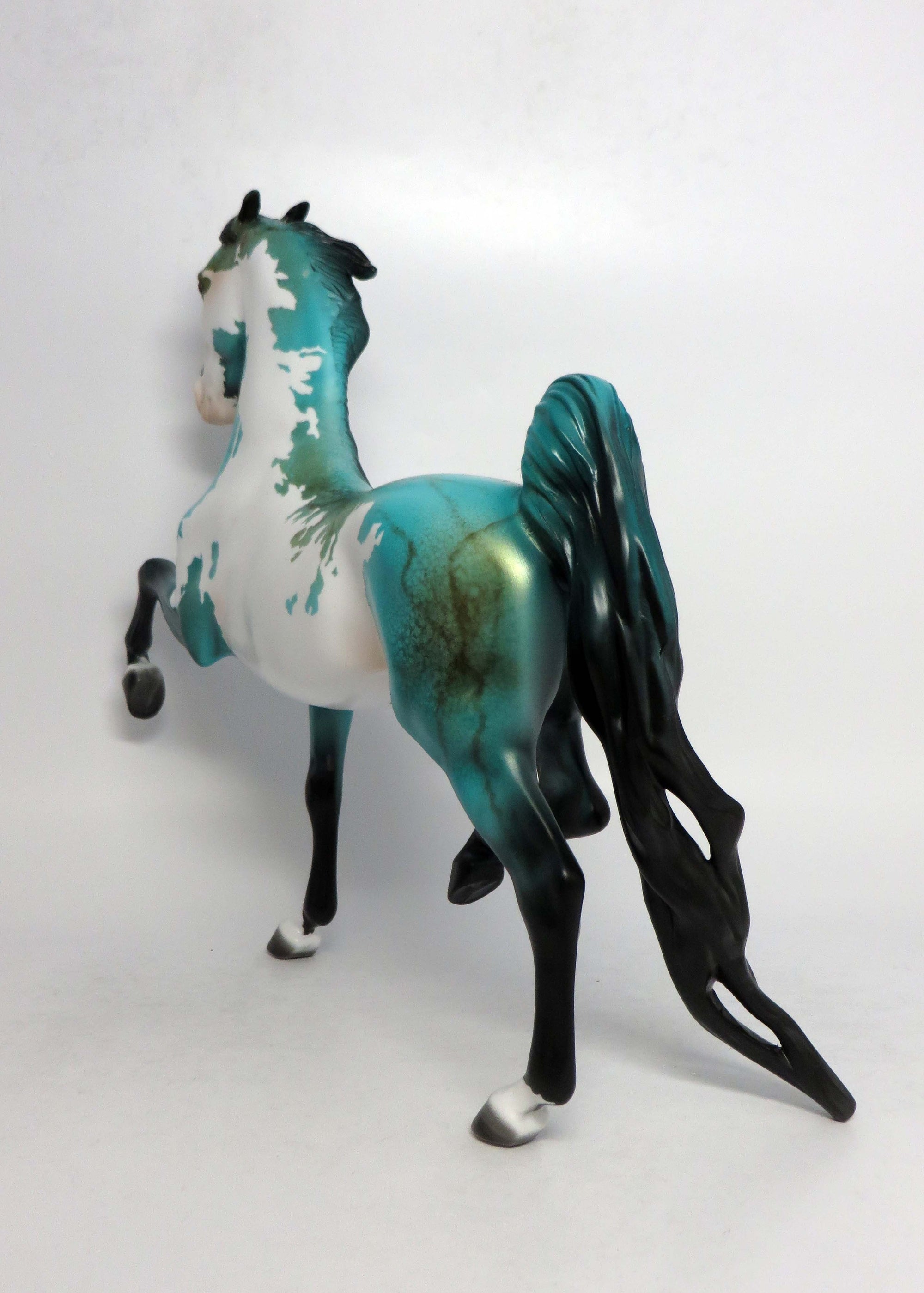 MIMI-OOAK TURQUOISE SADDLEBRED MODEL HORSE BY DAWN QUICK EQ 2018