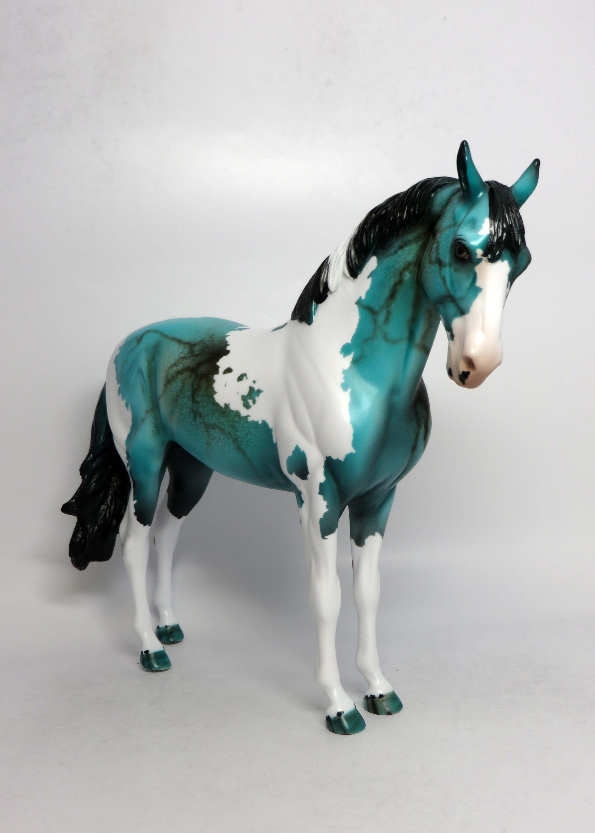 CODY-OOAK CUSTOM TURQUOISE ANDALUSIAN MODEL HORSE BY DAWN QUICK EQ 2018