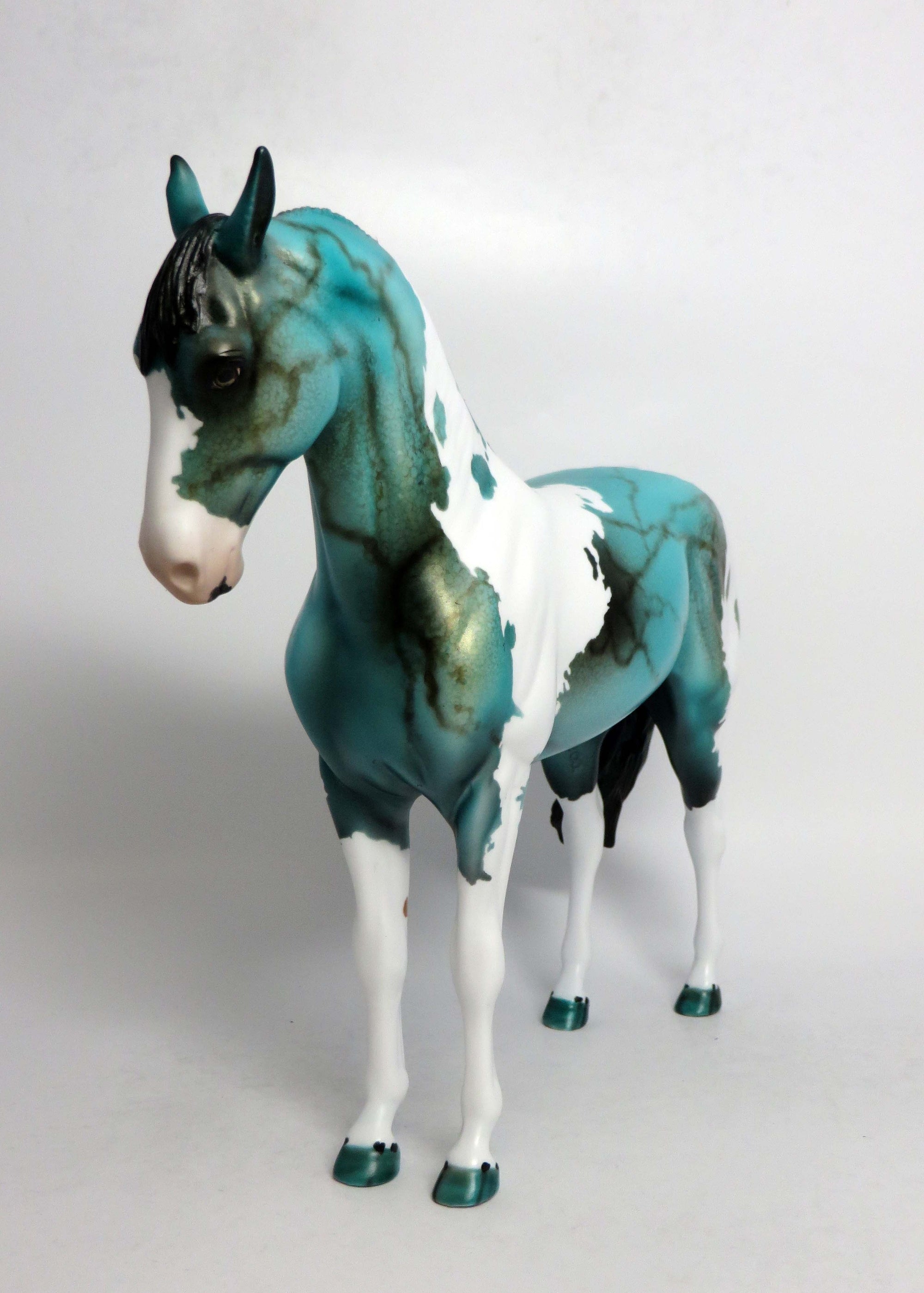 CODY-OOAK CUSTOM TURQUOISE ANDALUSIAN MODEL HORSE BY DAWN QUICK EQ 2018