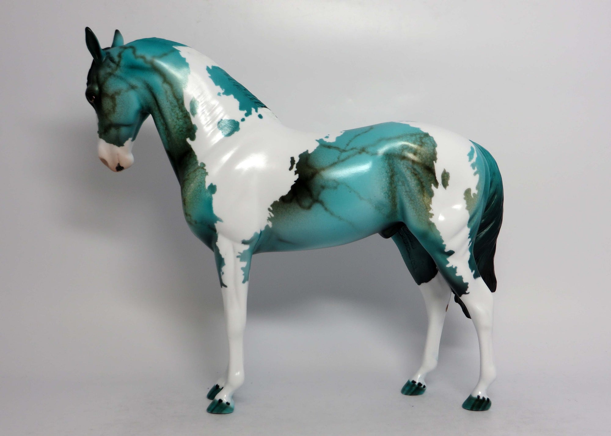CODY-OOAK CUSTOM TURQUOISE ANDALUSIAN MODEL HORSE BY DAWN QUICK EQ 2018