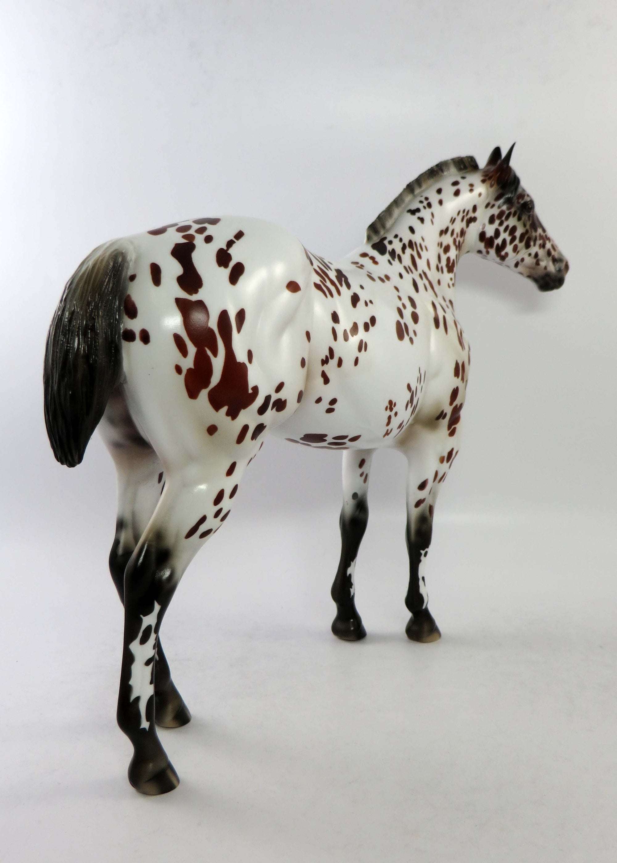 SEEKER&#39;S LEDGAND-LE-15-RED LEOPARD APPALOOSA ISH MODEL HORSE BY JULIE KEIM EQ 2018