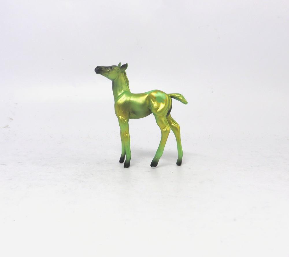CHARM  --- OOAK FOAL CHIP ST. PATRICKS DAY DECORATOR BY MISSY FOX 2-25-19