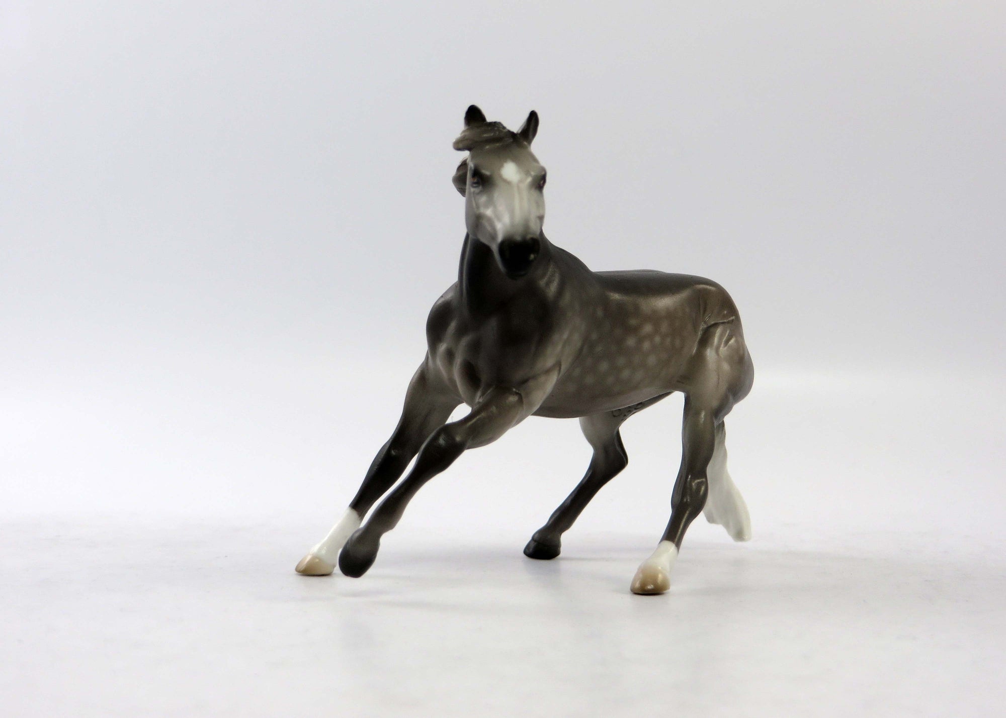 HAZEL-OOAK DAPPLE GREY MARE CUTTER WITH CALF EQ 2018