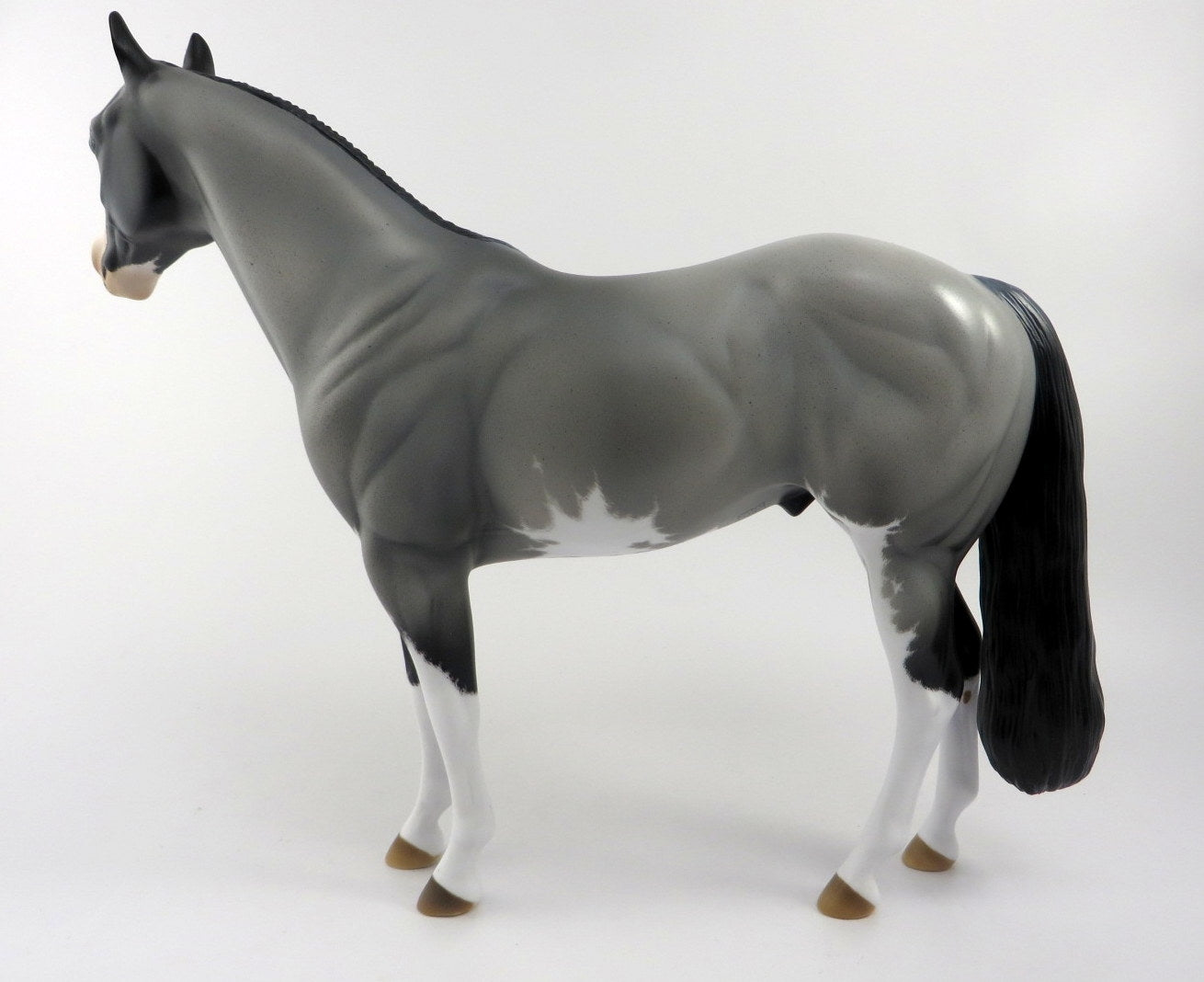 MANIA-OOAK BLUE ROAN ETCHED PAINT MODEL HORSE BY AUDREY DIXON 6/9/20