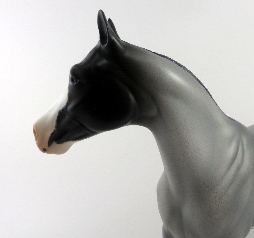 MANIA-OOAK BLUE ROAN ETCHED PAINT MODEL HORSE BY AUDREY DIXON 6/9/20