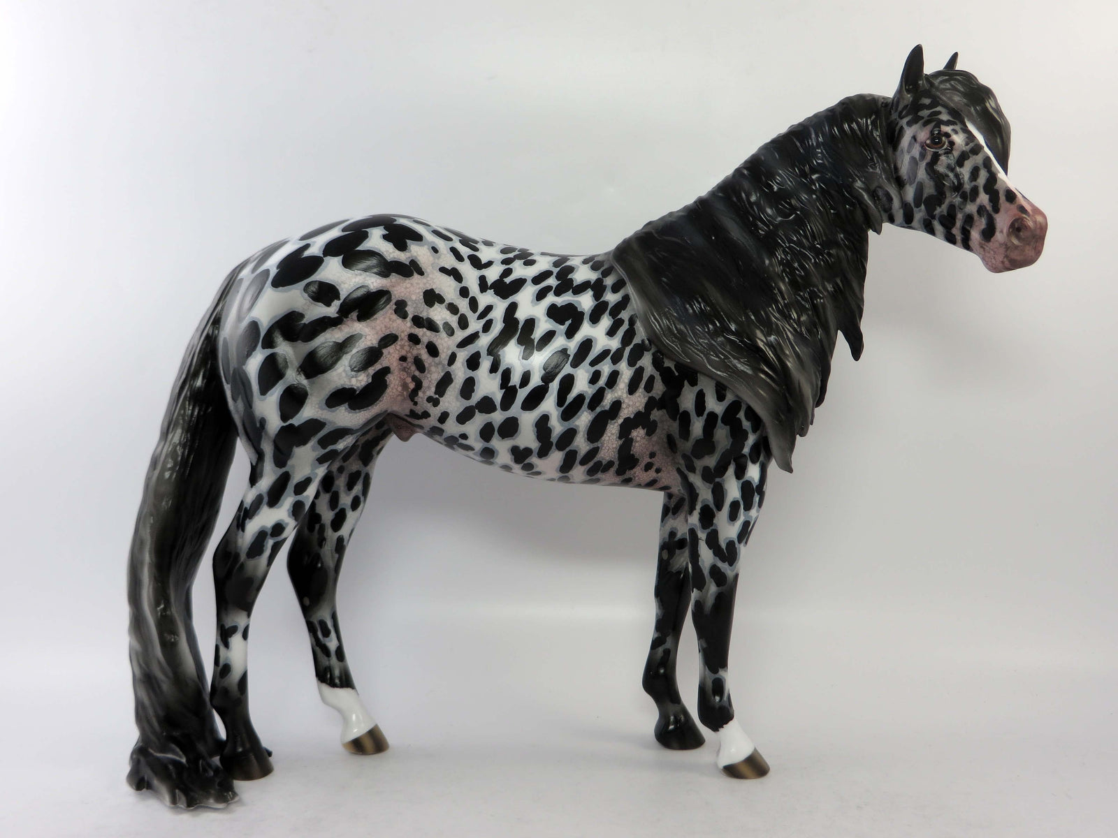MATEO-OOAK BLACK LEOPARD APPALOOSA  ISH MODEL HORSE BY AUDREY DIXON EQ 2018