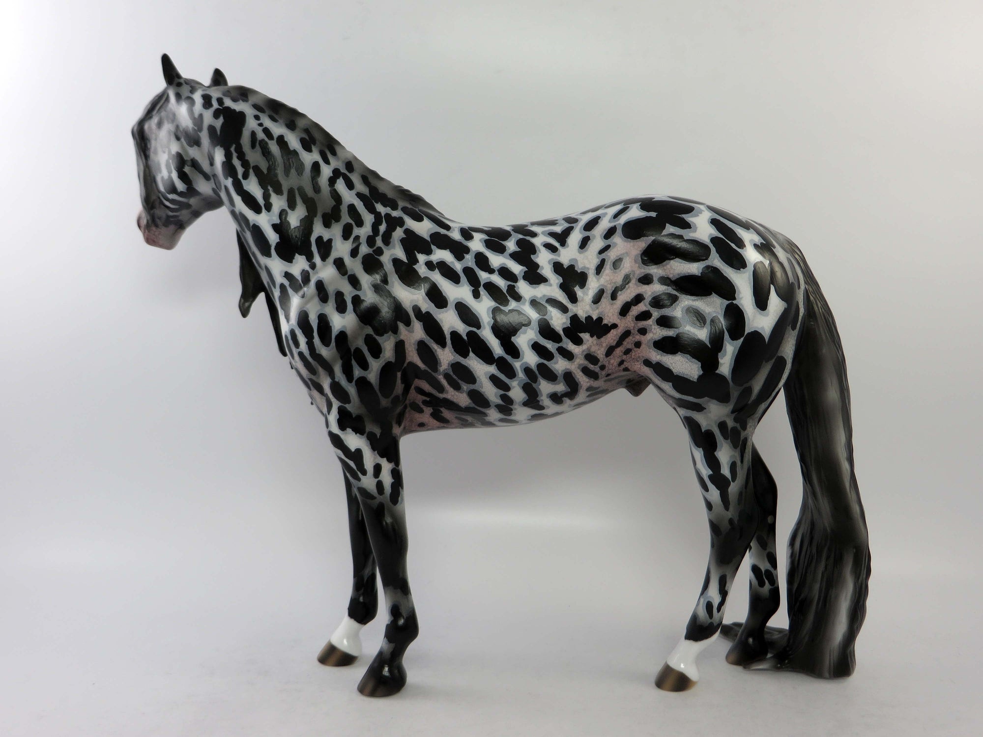 MATEO-OOAK BLACK LEOPARD APPALOOSA  ISH MODEL HORSE BY AUDREY DIXON EQ 2018