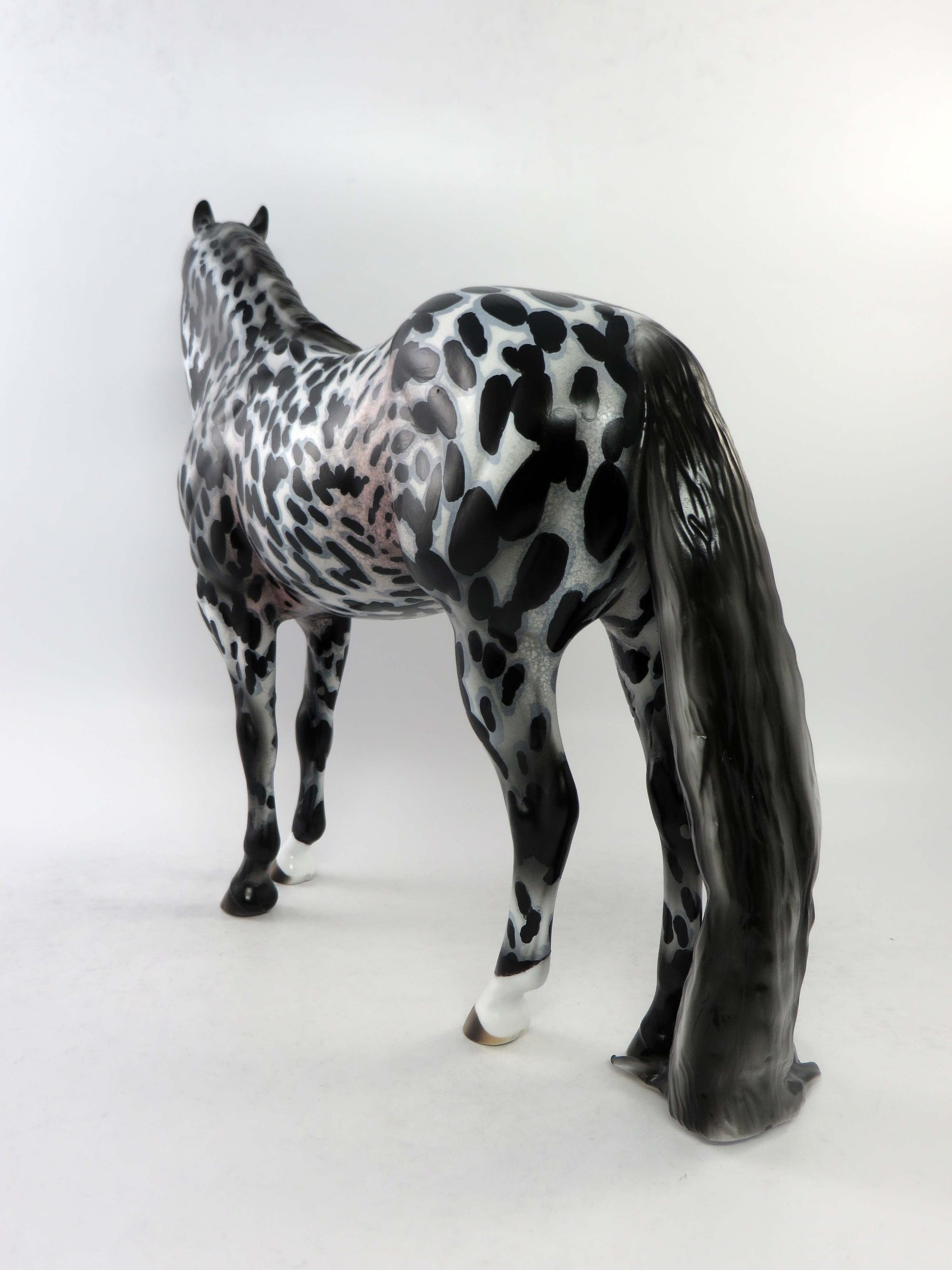 MATEO-OOAK BLACK LEOPARD APPALOOSA  ISH MODEL HORSE BY AUDREY DIXON EQ 2018