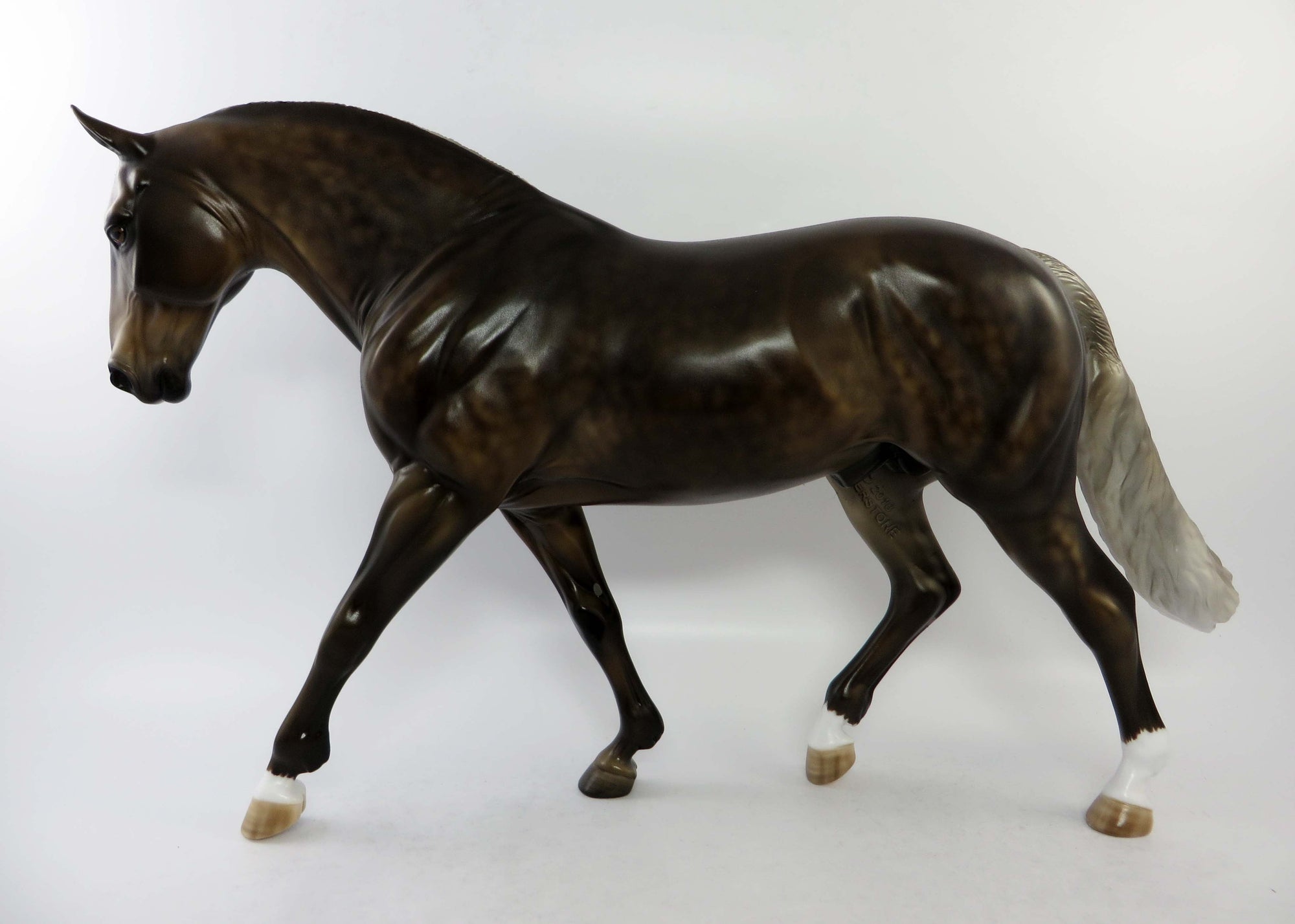 FOR PETE&#39;S SAKE-OOAK DAPPLE CHOCOLATE PALOMINO IRISH DRAUGHT MODEL HORSE BY JULIE KEIM EQ 2018