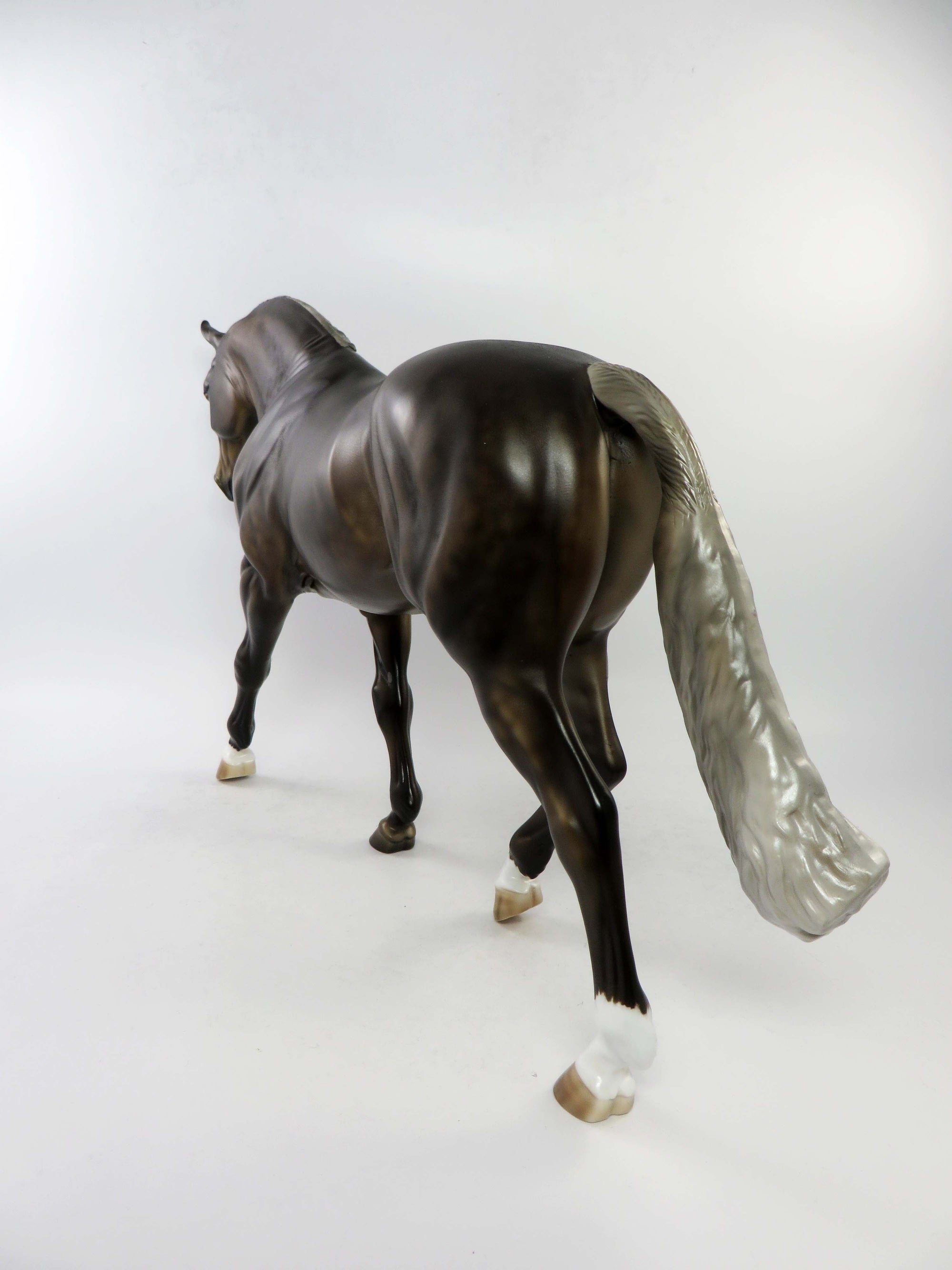 FOR PETE&#39;S SAKE-OOAK DAPPLE CHOCOLATE PALOMINO IRISH DRAUGHT MODEL HORSE BY JULIE KEIM EQ 2018