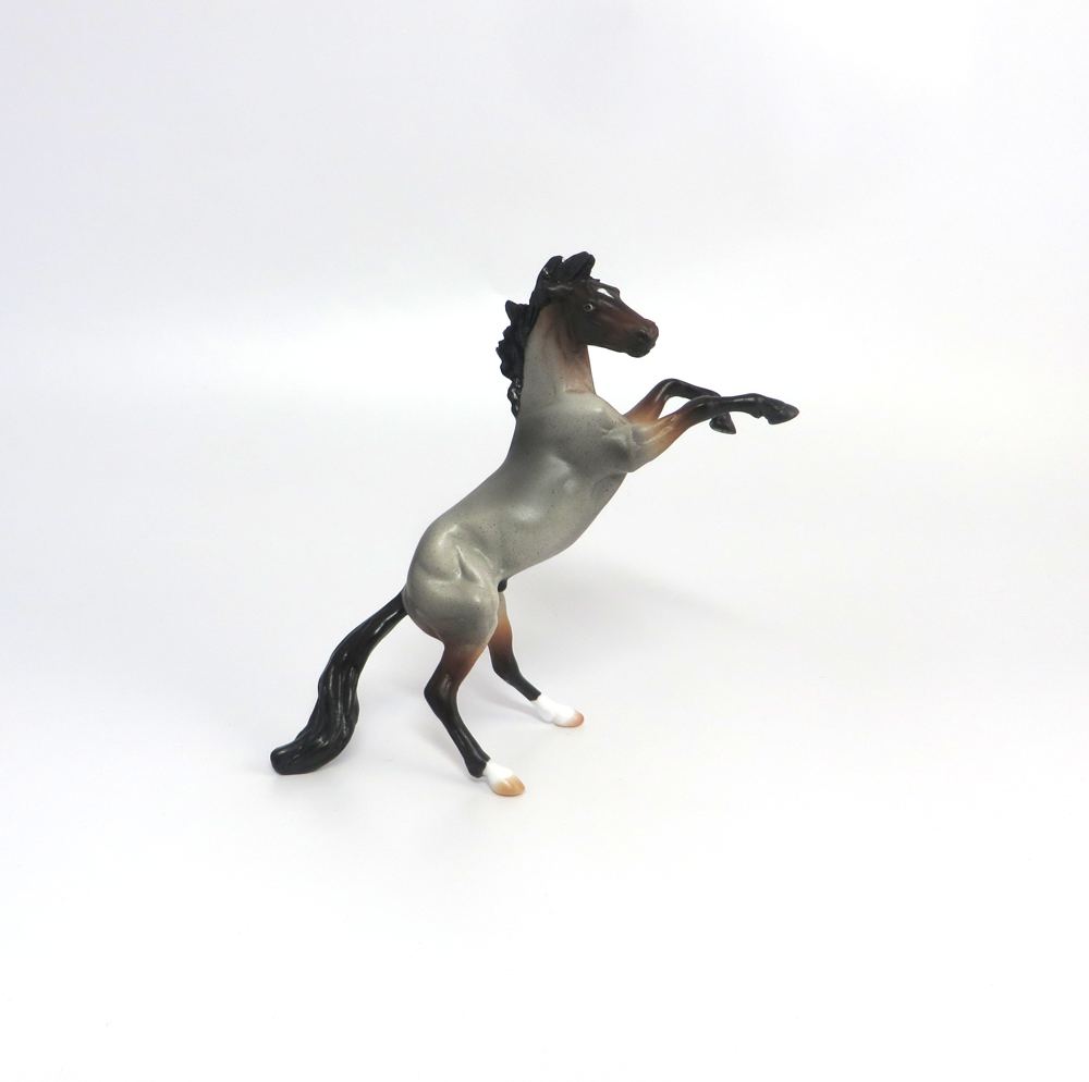 ROCKY- OOAK DARK BAY ROAN REARING CHIP BY AUDREY DIXON 3-1-19