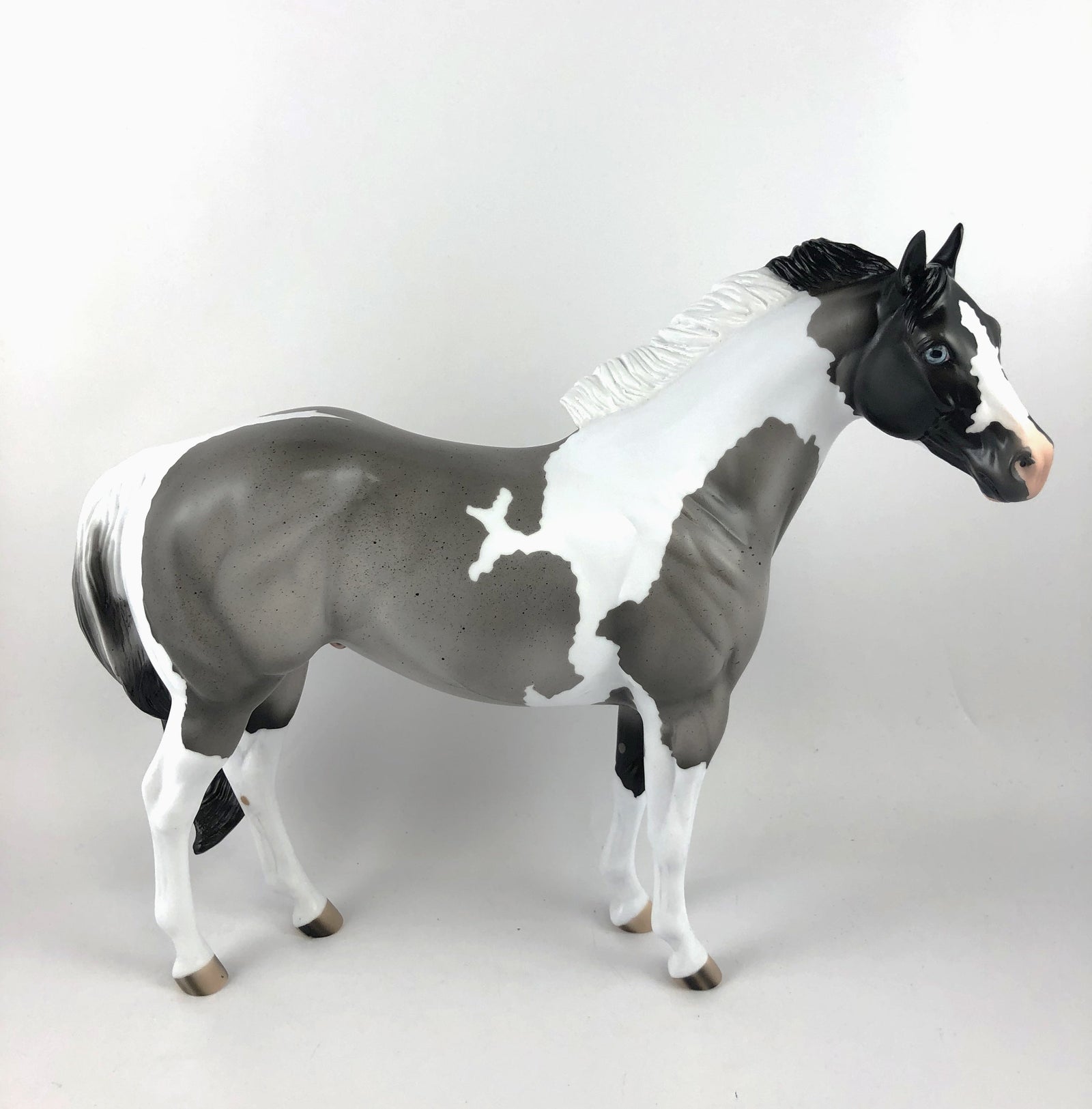 ZILLA  - OOAK BLUE ROAN PINTO CM ISH MODEL HORSE BY AUDREY DIXON MM19