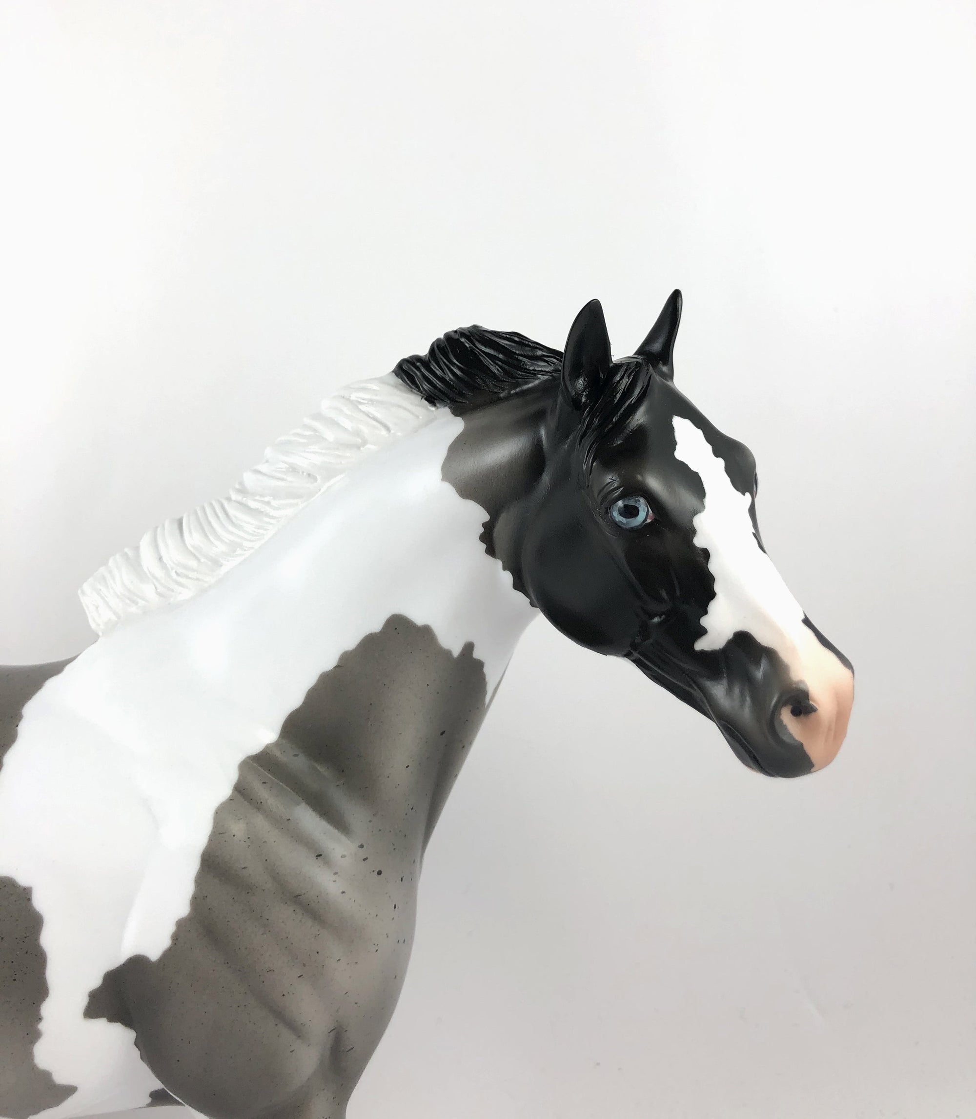 ZILLA  - OOAK BLUE ROAN PINTO CM ISH MODEL HORSE BY AUDREY DIXON MM19