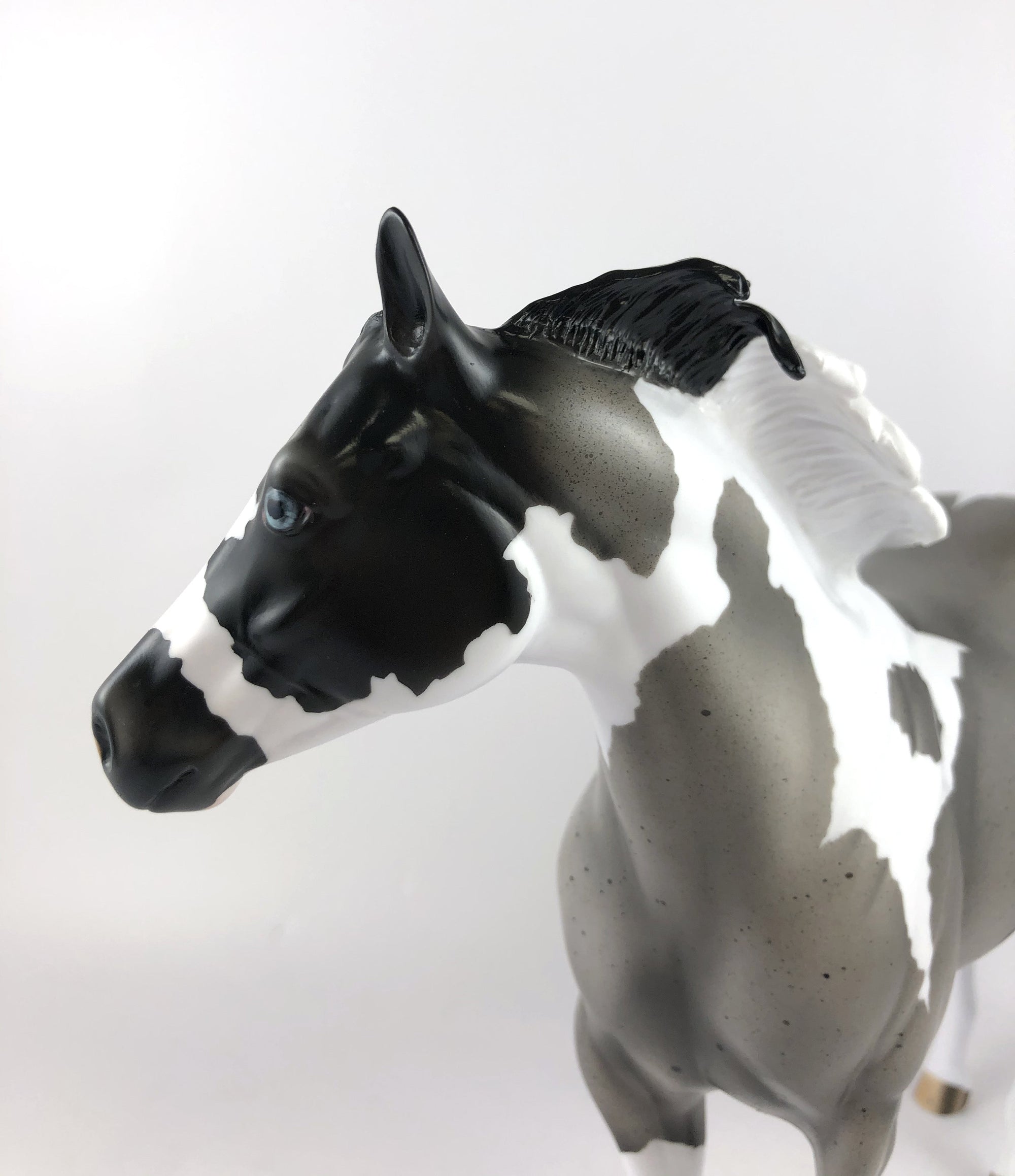 ZILLA  - OOAK BLUE ROAN PINTO CM ISH MODEL HORSE BY AUDREY DIXON MM19