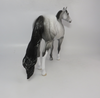 SAPPHIRE SILVER-OOAK-DAPPLE GREY ISH WITH BLUE HEART TOKEN MODEL HORSE - 2/1/19
