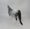 STERLING SILVER-OOAK-DAPPLE GREY ISH WITH RED HEART TOKEN MODEL HORSE - 2/1/19
