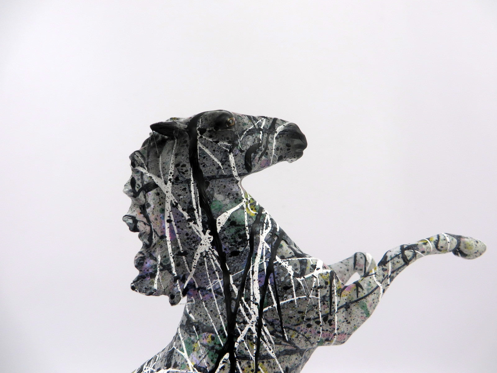 JACKSON POLLOCK-OOAK REARING PEBBLES BY JAS FEATURED ARTIST PIECE