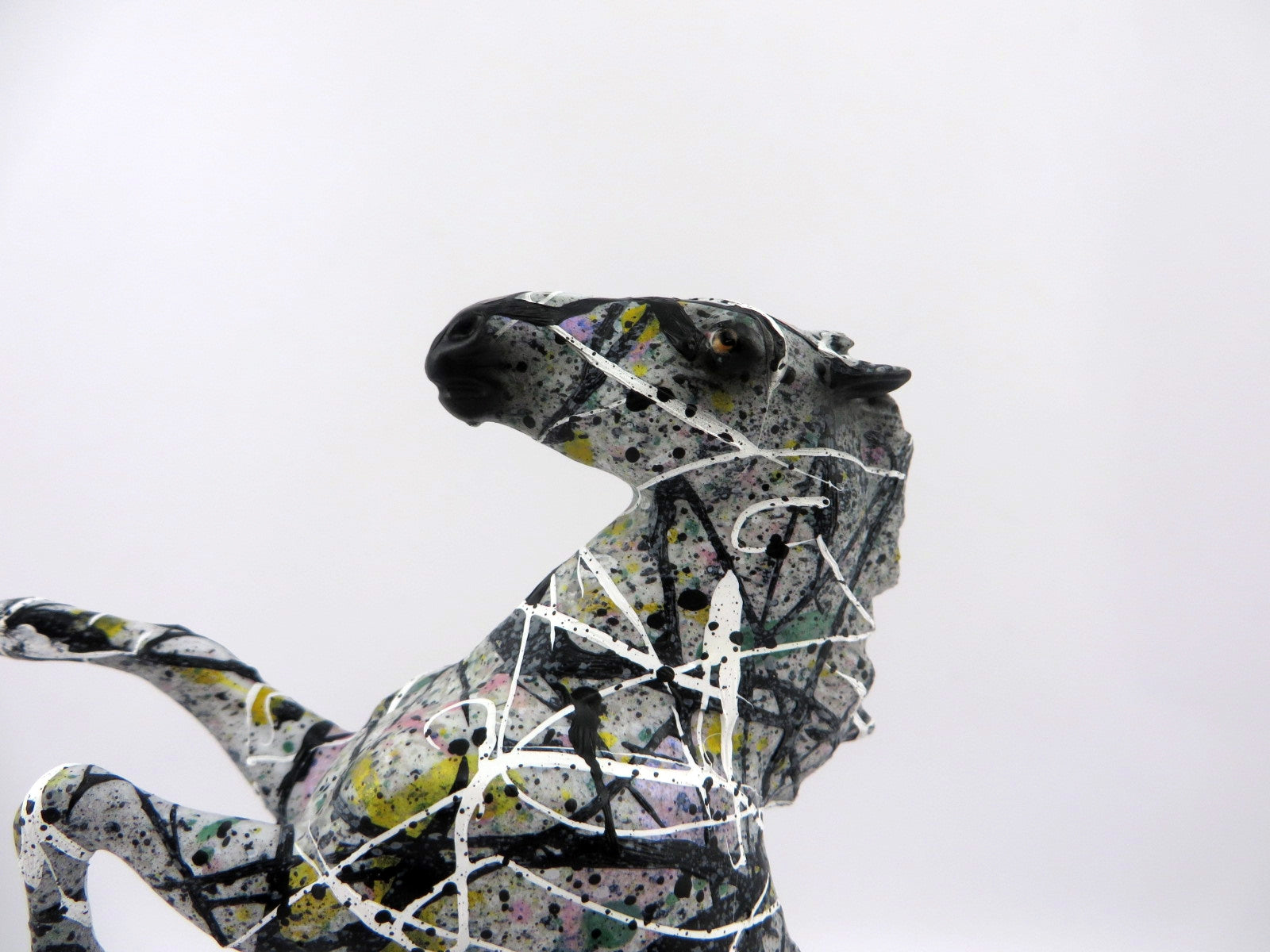 JACKSON POLLOCK-OOAK REARING PEBBLES BY JAS FEATURED ARTIST PIECE