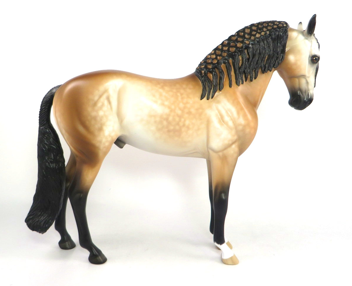 JAHA-OOAK DAPPLE ROSE GREY ANDALUSIAN MODEL HORSE BY SHERYL LEISURE 2/17/20