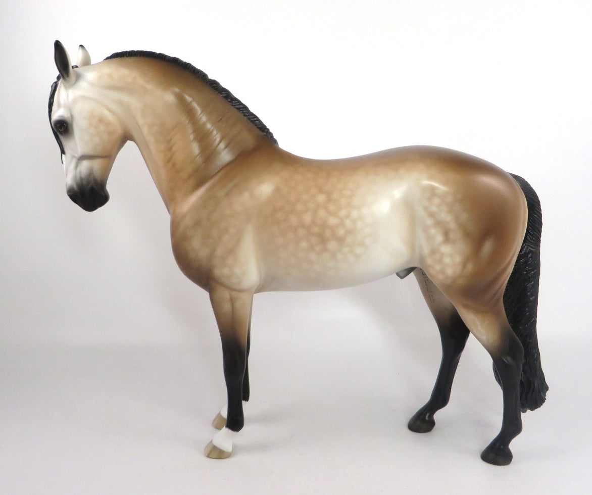 JAHA-OOAK DAPPLE ROSE GREY ANDALUSIAN MODEL HORSE BY SHERYL LEISURE 2/17/20