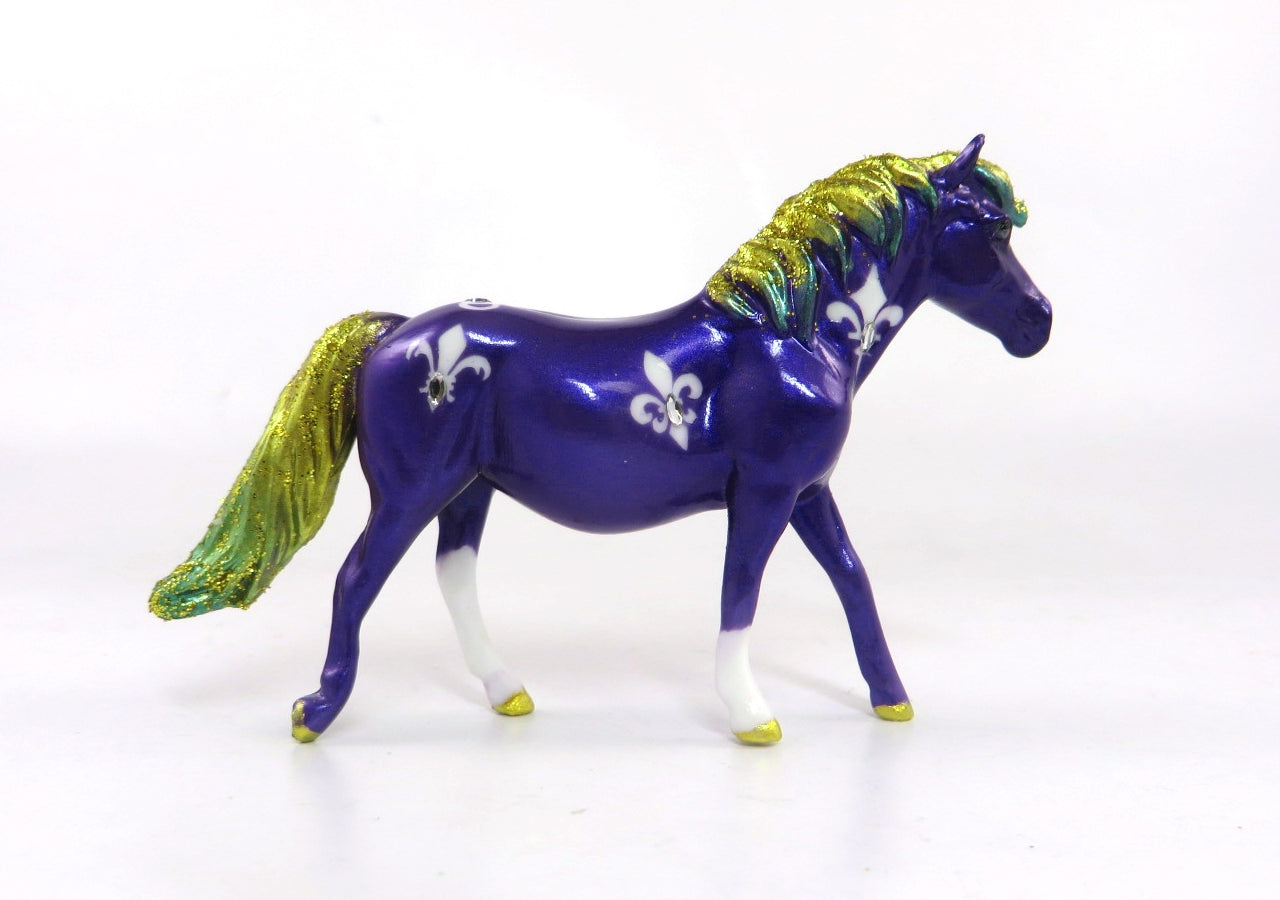 JAX-OOAK PONY CHIP DECO MODEL HORSE MARDI GRAS 2/25/20