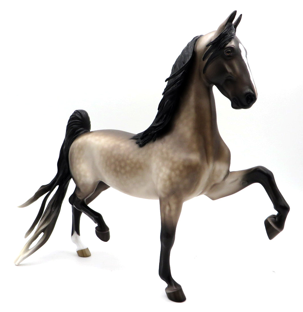 Jimmy Mack-OOAK Bay going Grey Saddlebred Painted by Sheryl Leisure 11/15/21