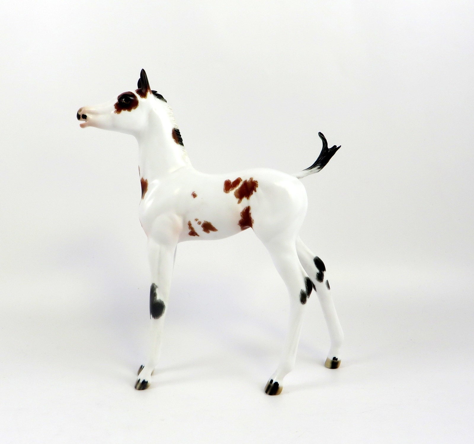 JOBBA-OOAK BAY OVERO ARABIAN FOAL MODEL HORSE BY JULIE KIEM EQ 19