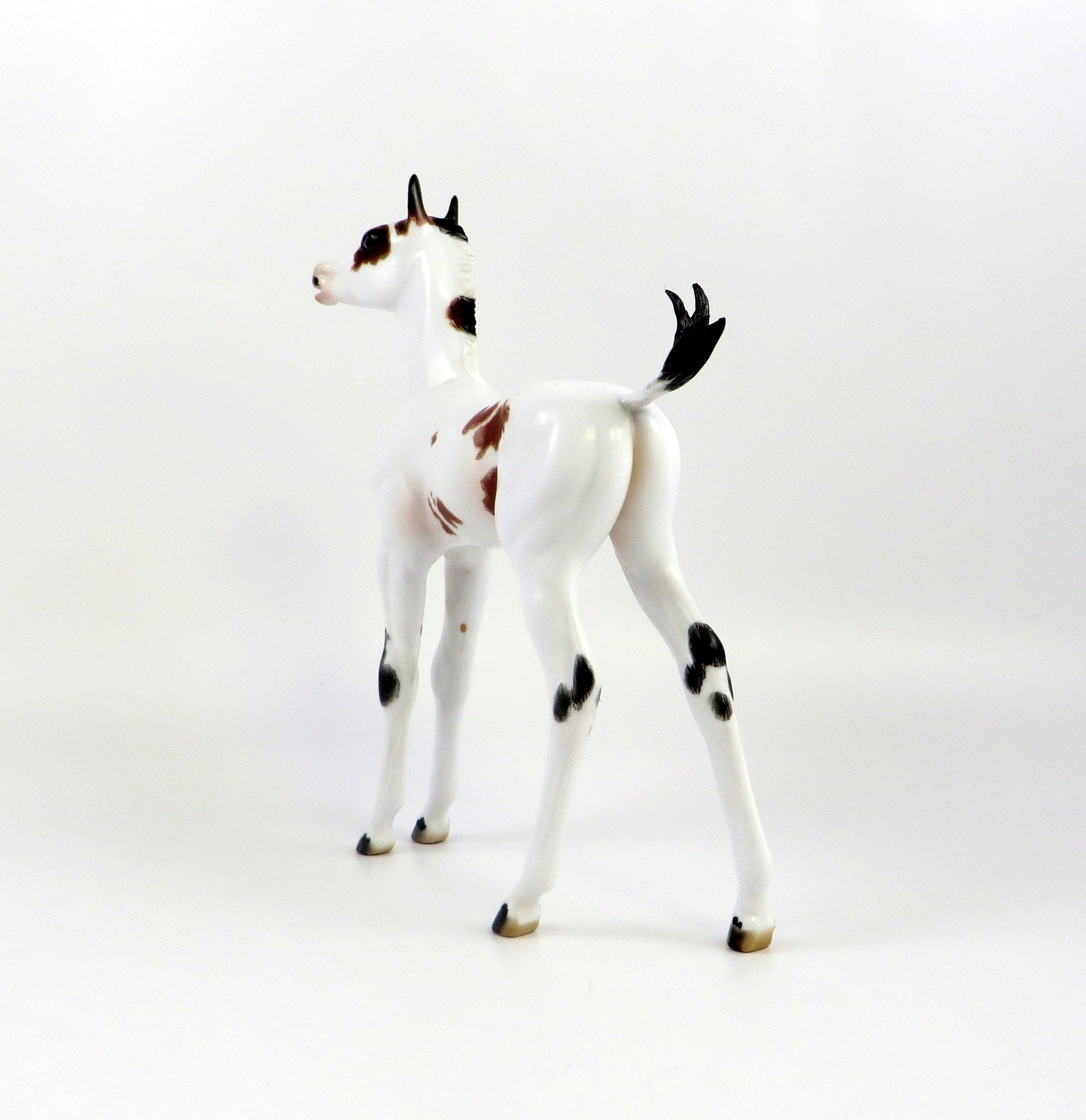 JOBBA-OOAK BAY OVERO ARABIAN FOAL MODEL HORSE BY JULIE KIEM EQ 19