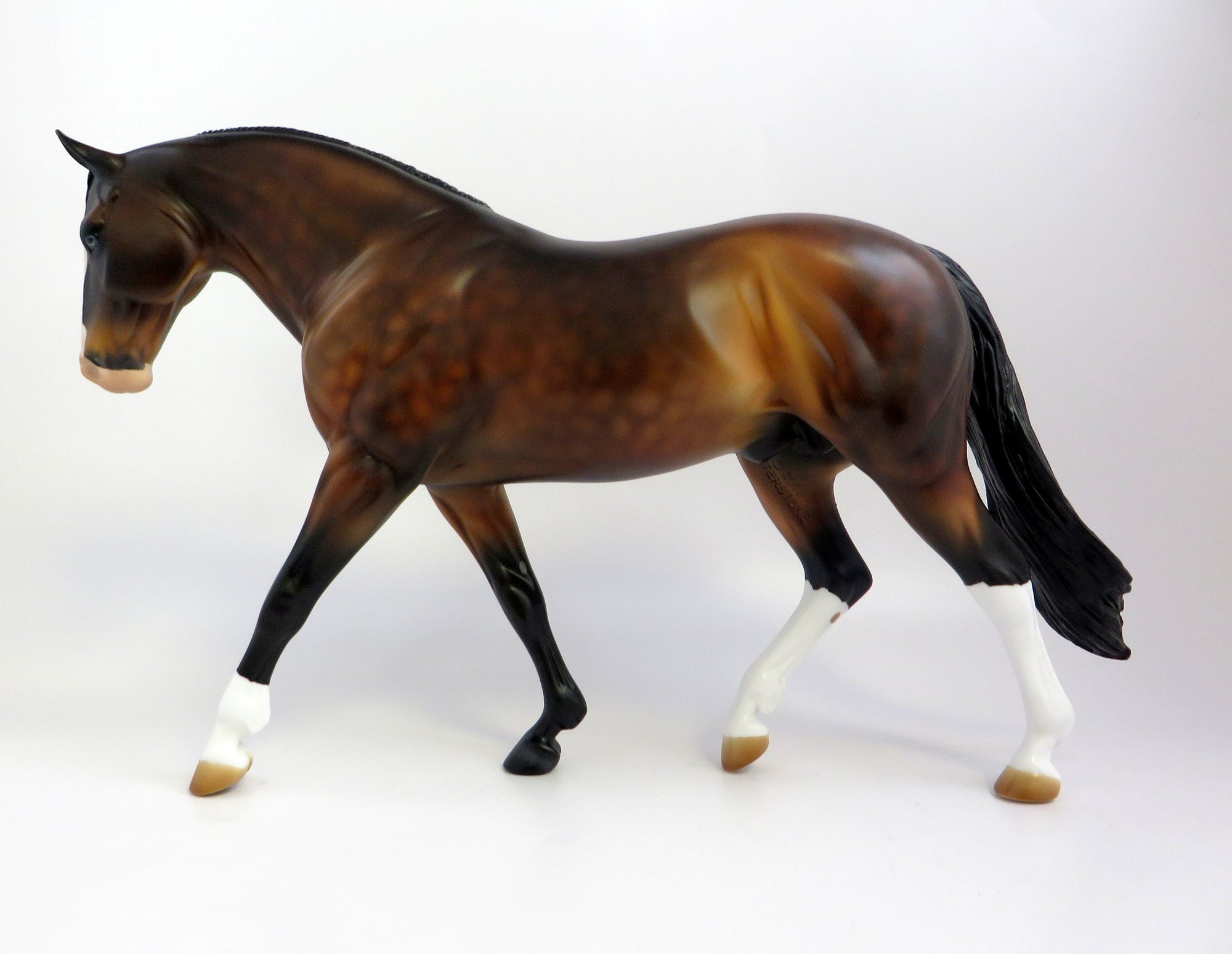 HANG ON JOHNNY-OOAK DAPPLE BAY IRISH DRAFT MODEL HORSE 5/28/19