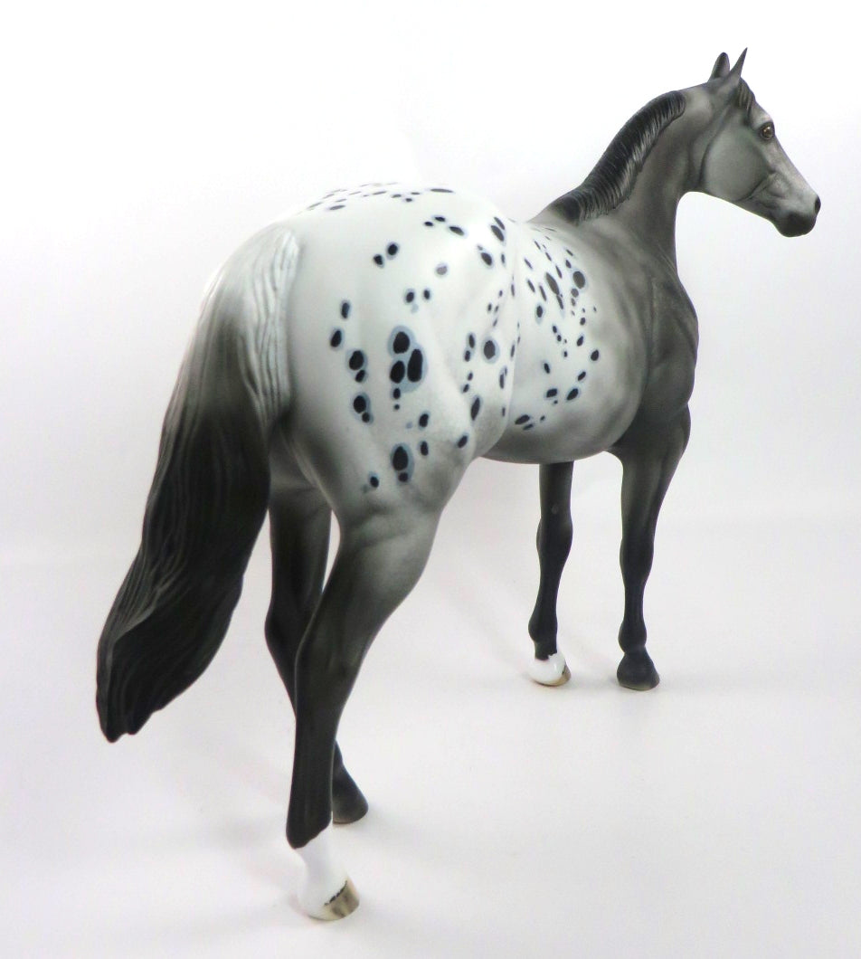 JUST N TIME-OOAK BLACK APPALOOSA  ISH MODEL HORSE 1/7/20