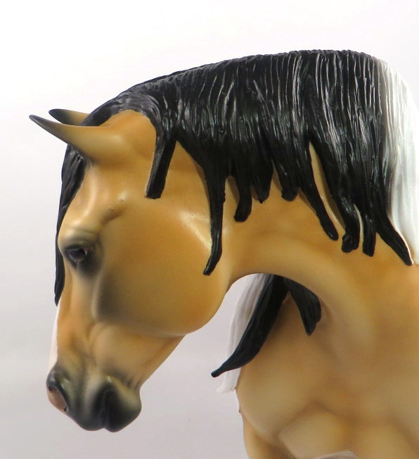 VICTORY DANCE-OOAK BUCKSKIN PINTO HEAVY DRAFT MARE BY AUDREY DIXON SB20