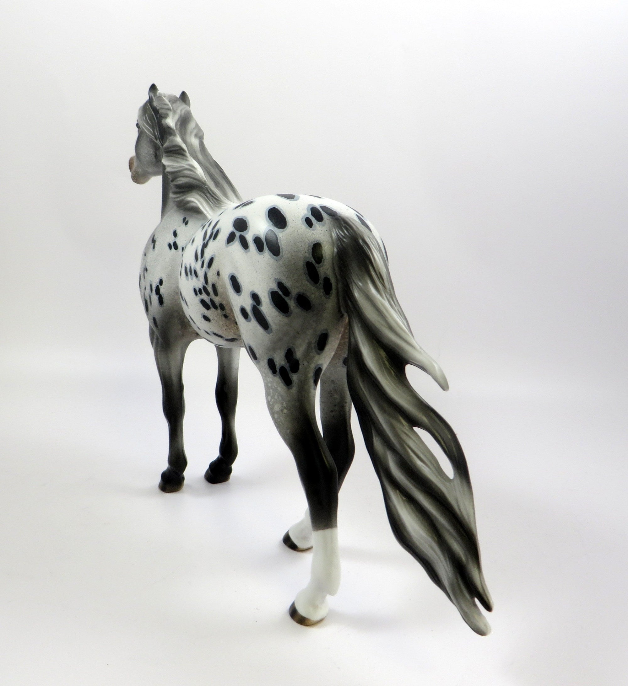 KING OF SPOTS-OOAK LOUD APPALOOSA MUSTANG MODEL HORSE EQ 19