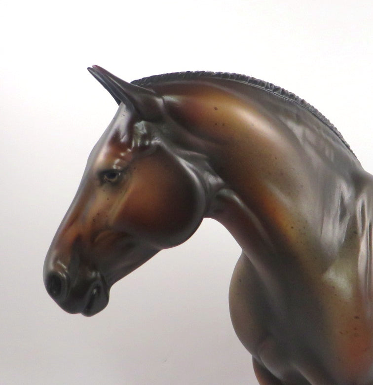 KISS AND TELL-OOAK BAY ROAN HEAVY DRAFT MARE MODEL HORSE PJ20