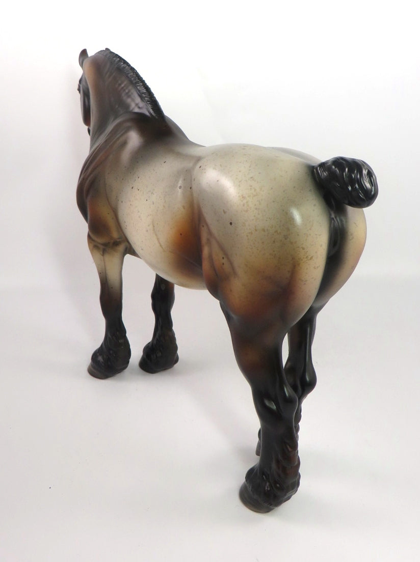 KISS AND TELL-OOAK BAY ROAN HEAVY DRAFT MARE MODEL HORSE PJ20