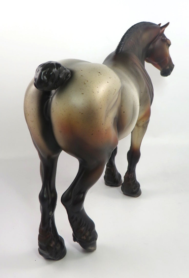 KISS AND TELL-OOAK BAY ROAN HEAVY DRAFT MARE MODEL HORSE PJ20