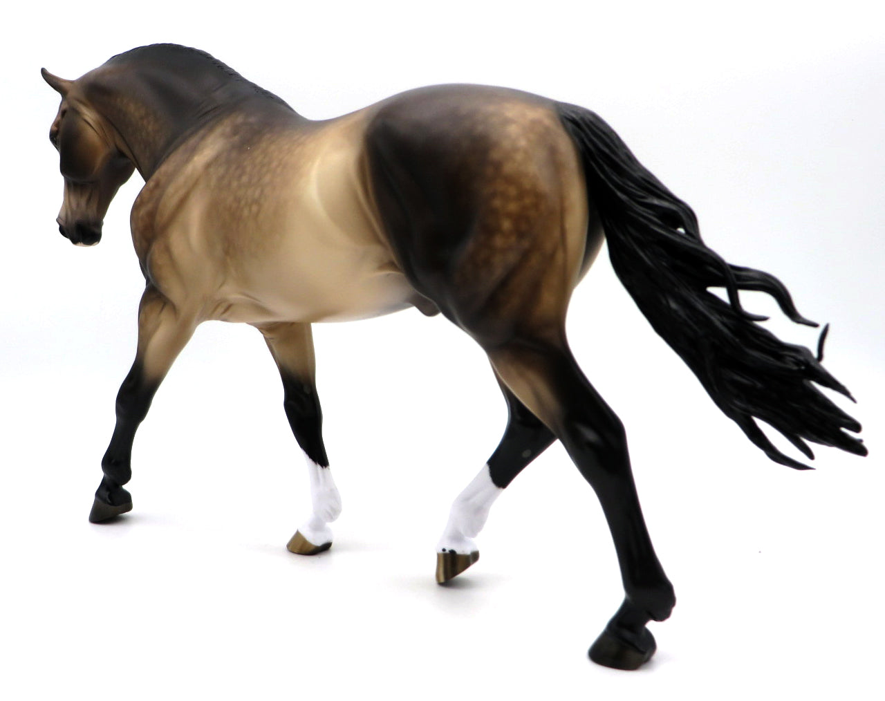 Kiss and Say Goodbye-OOAK Buckskin Irish Draft Painted by Sheryl Leisure  MM 21