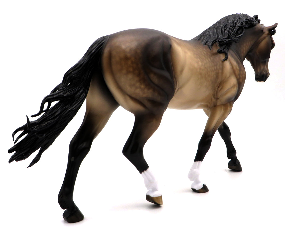 Kiss and Say Goodbye-OOAK Buckskin Irish Draft Painted by Sheryl Leisure  MM 21