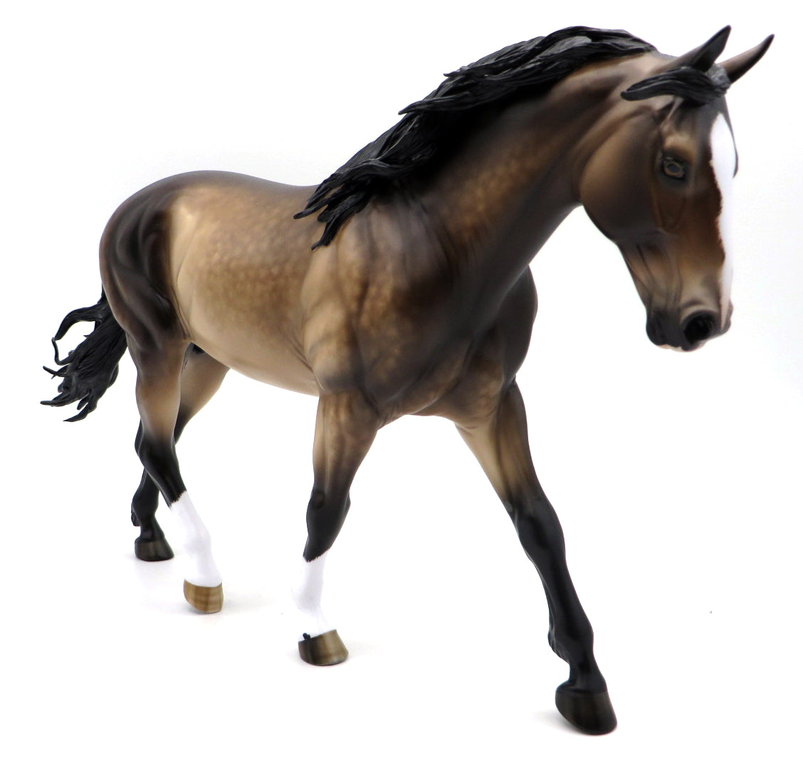 Kiss and Say Goodbye-OOAK Buckskin Irish Draft Painted by Sheryl Leisure  MM 21