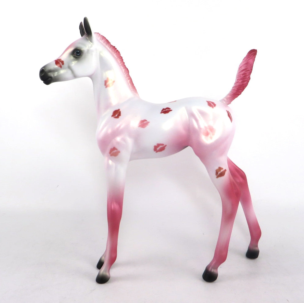 KISSY POO - OOAK PINK VALENTINE DECORATOR FOAL BY MISSY FOX 02/14/20