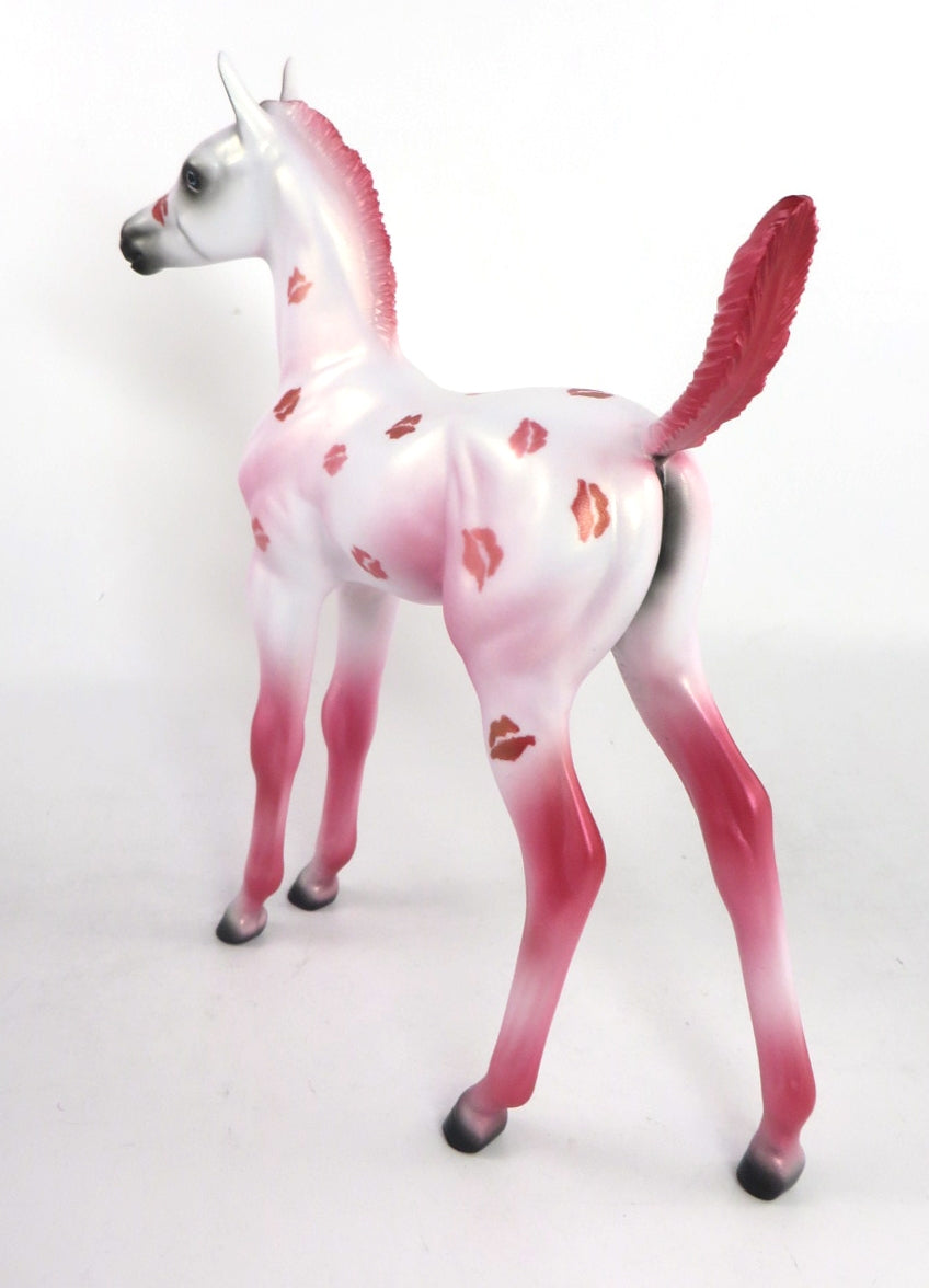 KISSY POO - OOAK PINK VALENTINE DECORATOR FOAL BY MISSY FOX 02/14/20