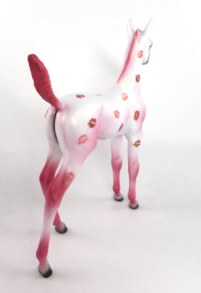 KISSY POO - OOAK PINK VALENTINE DECORATOR FOAL BY MISSY FOX 02/14/20