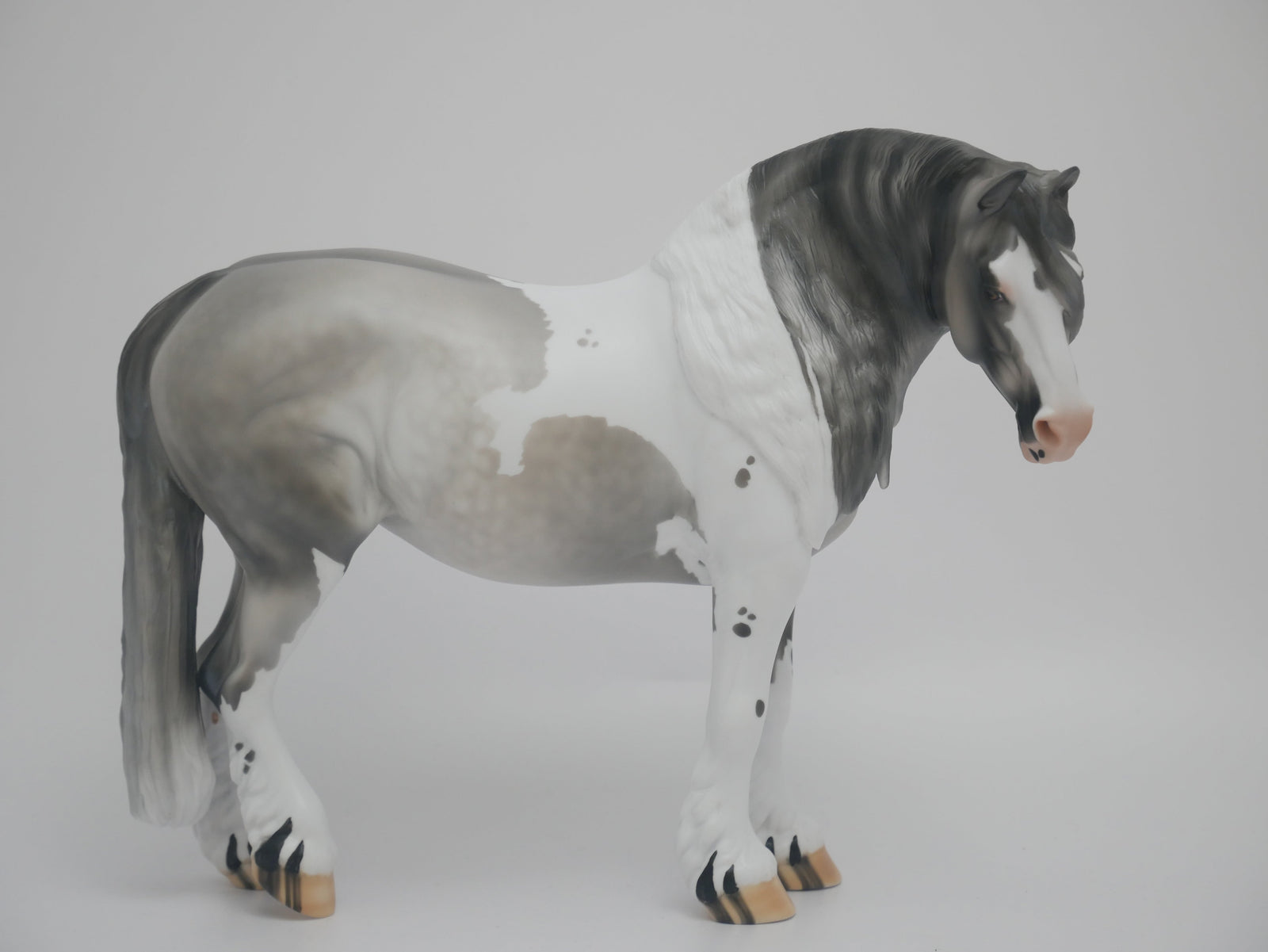 KOOL AID-LE-5 DAPPLE GREY PINTO HEAVY DRAFT MARE MODEL HORSE EA/MW 2020