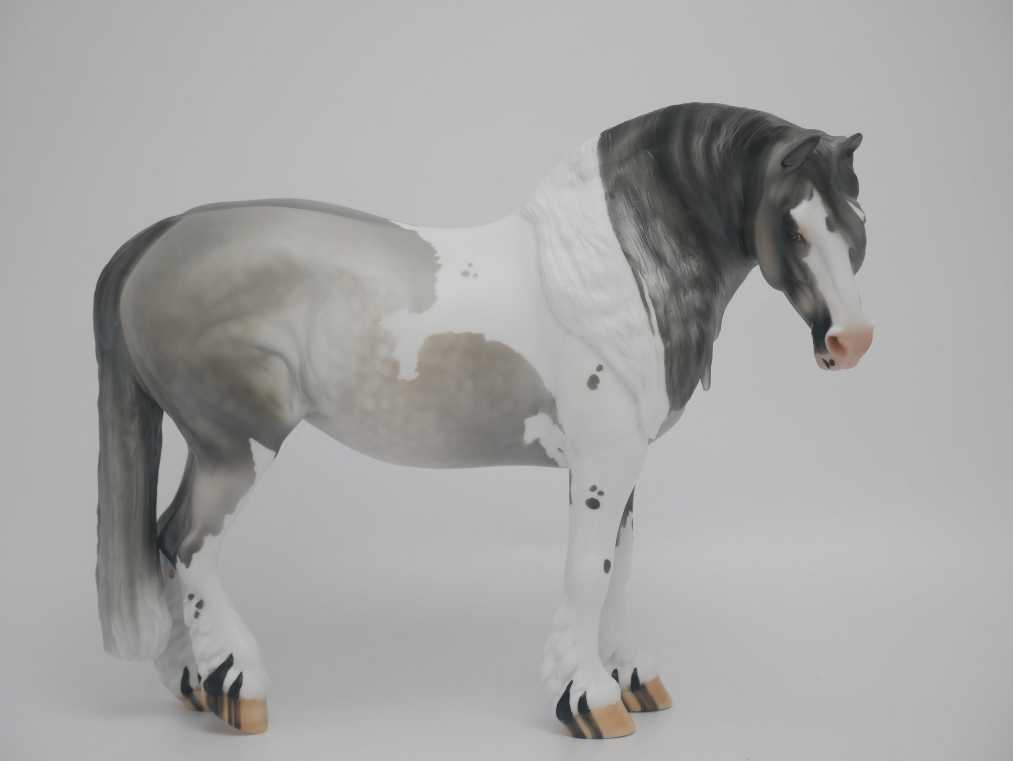 KOOL AID-LE-5 DAPPLE GREY PINTO HEAVY DRAFT MARE MODEL HORSE EA/MW 2020