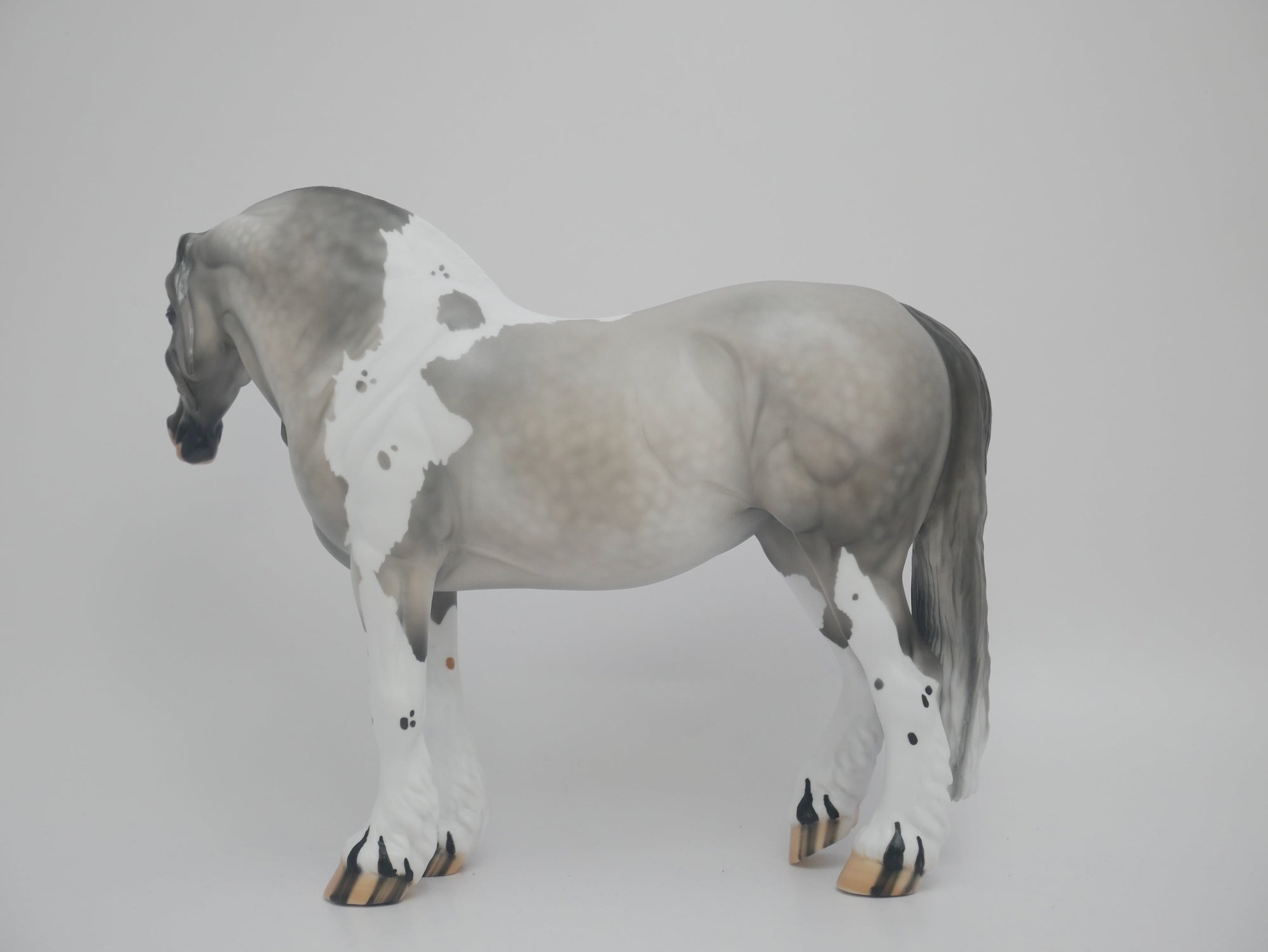 KOOL AID-LE-5 DAPPLE GREY PINTO HEAVY DRAFT MARE MODEL HORSE EA/MW 2020